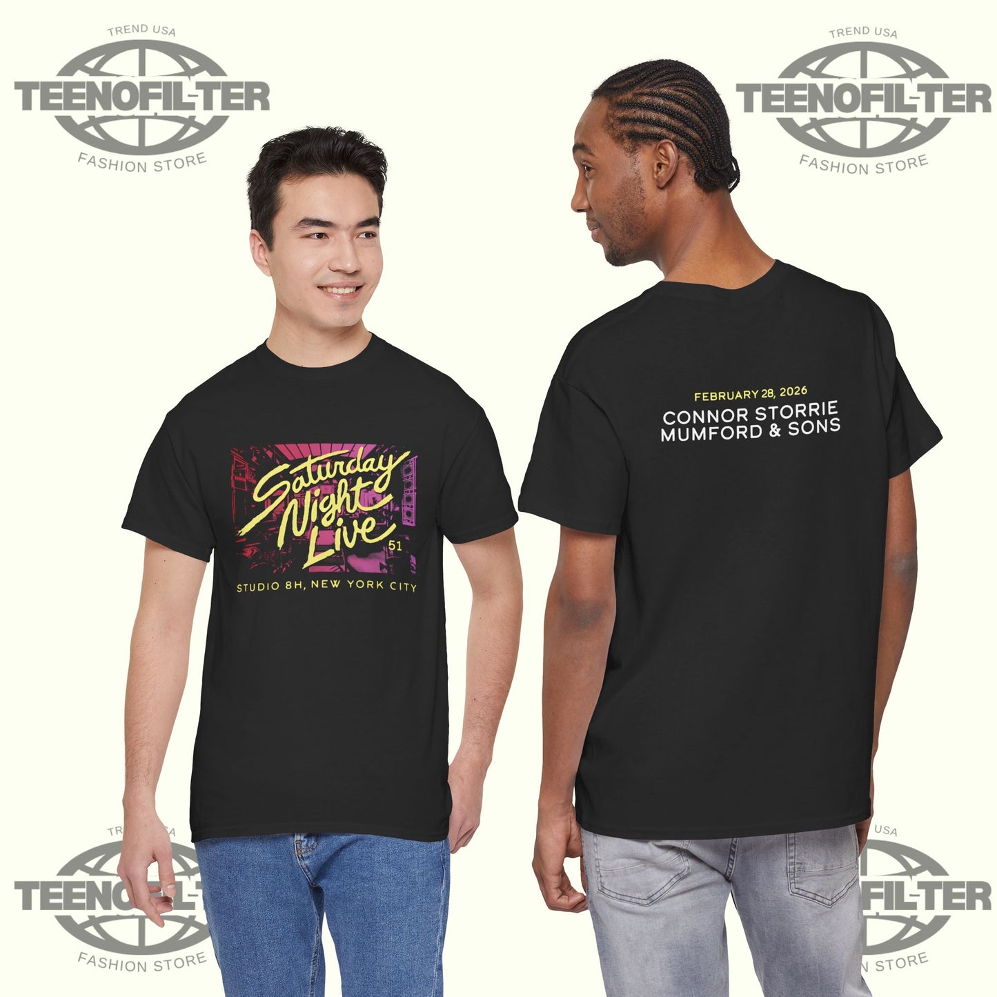 Connor Storrie Mumford & Sons February 28 2026 Neon SNL After Hours T-Shirt