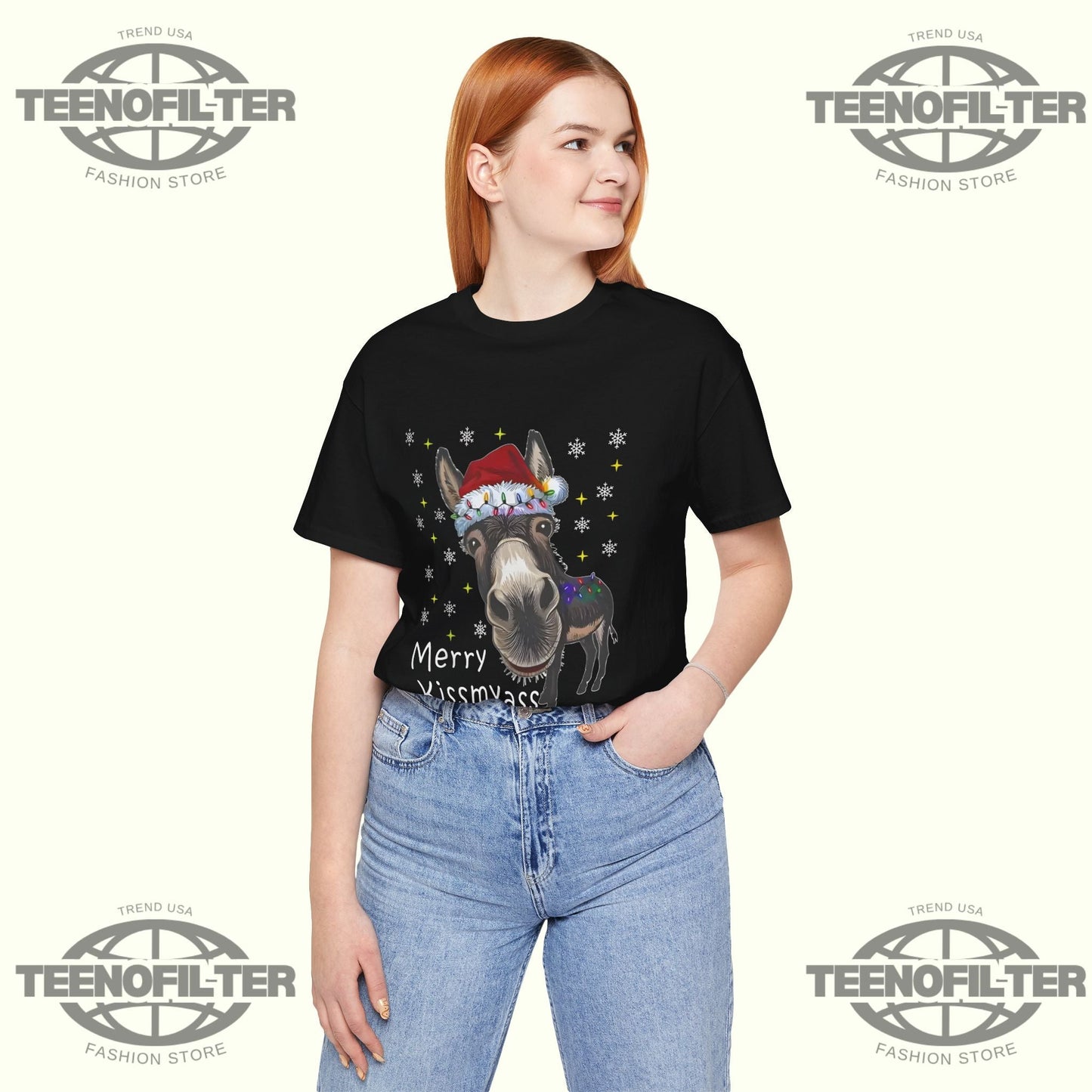 Merry KissMyAss Donkey T-shirt Printify