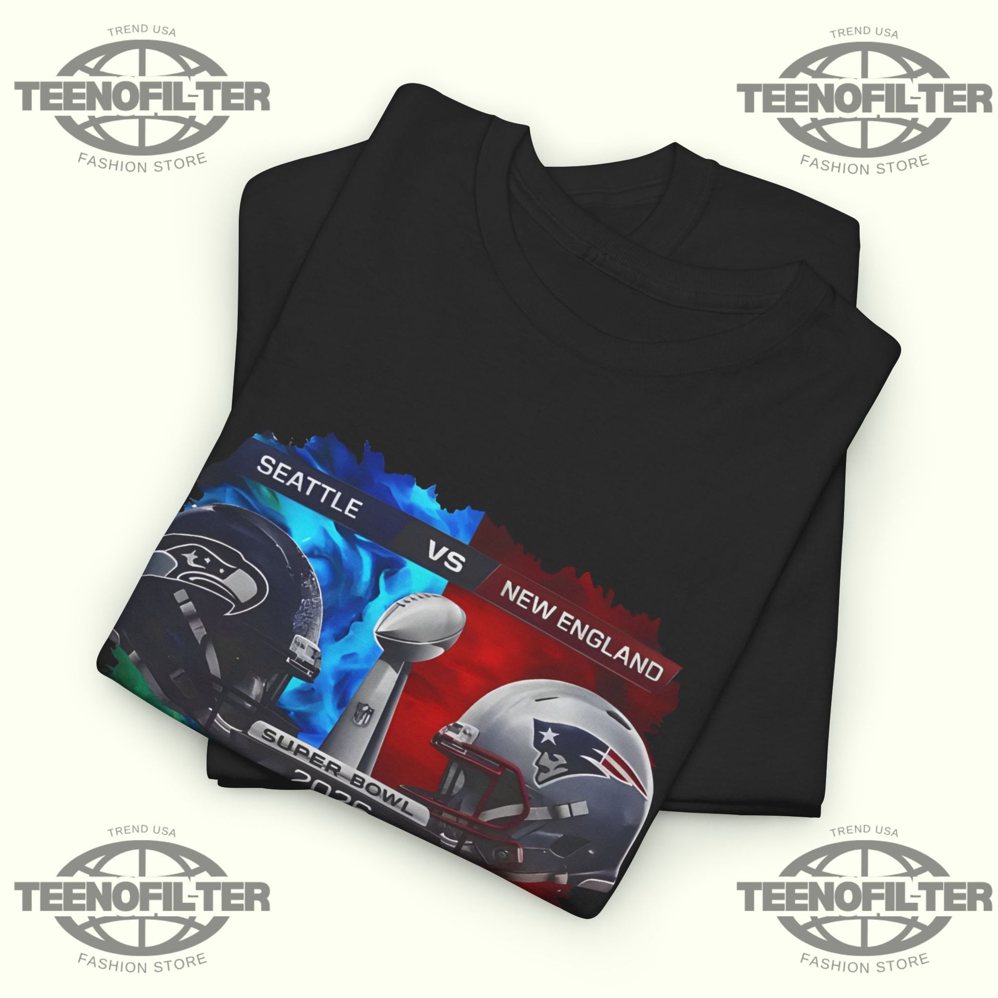 2026 Super Bowl Seahawks vs Patriots T-shirt - Tee No Filter
