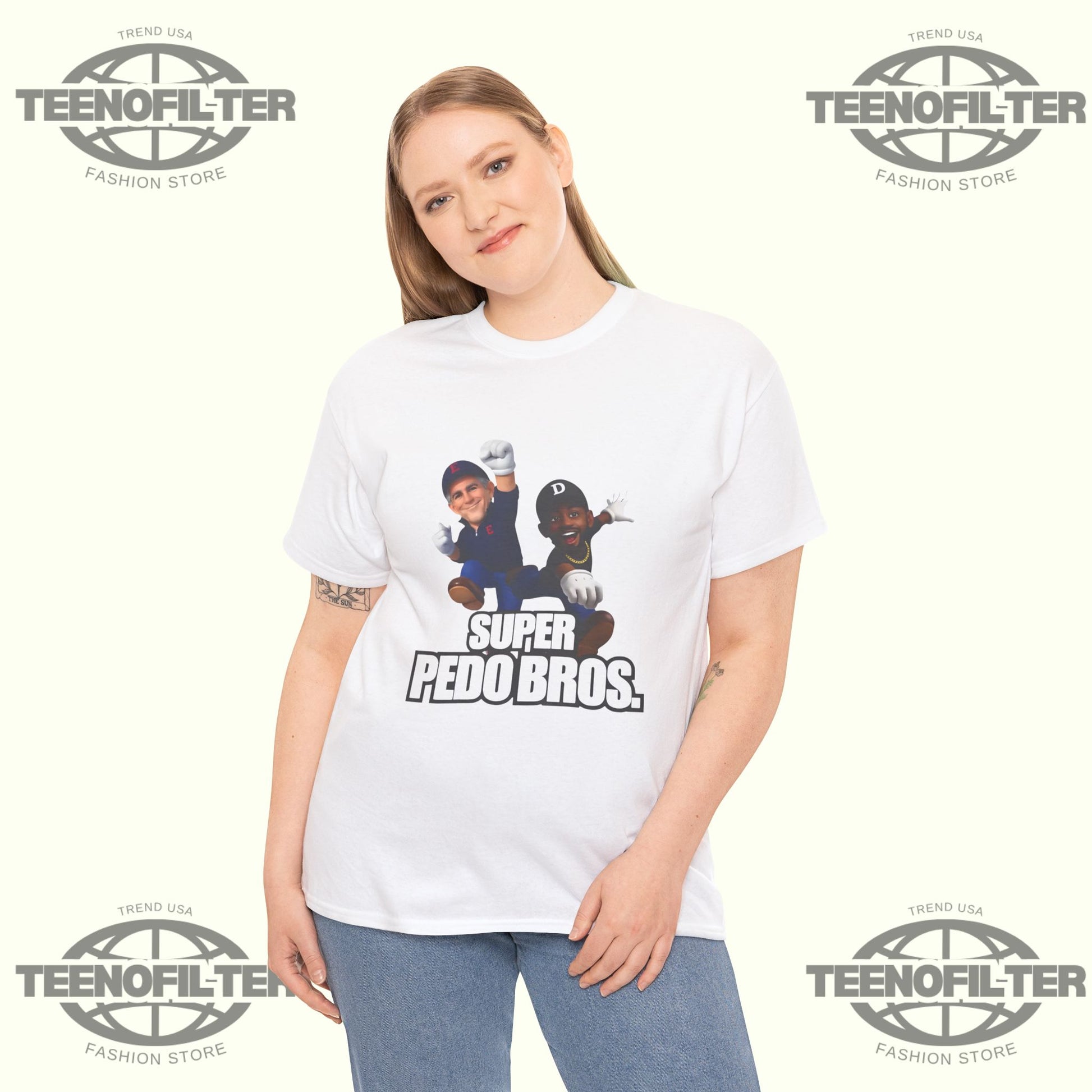 Super Pedo Bros – Retro Satire 8-Bit Parody T-Shirt - Tee No Filter