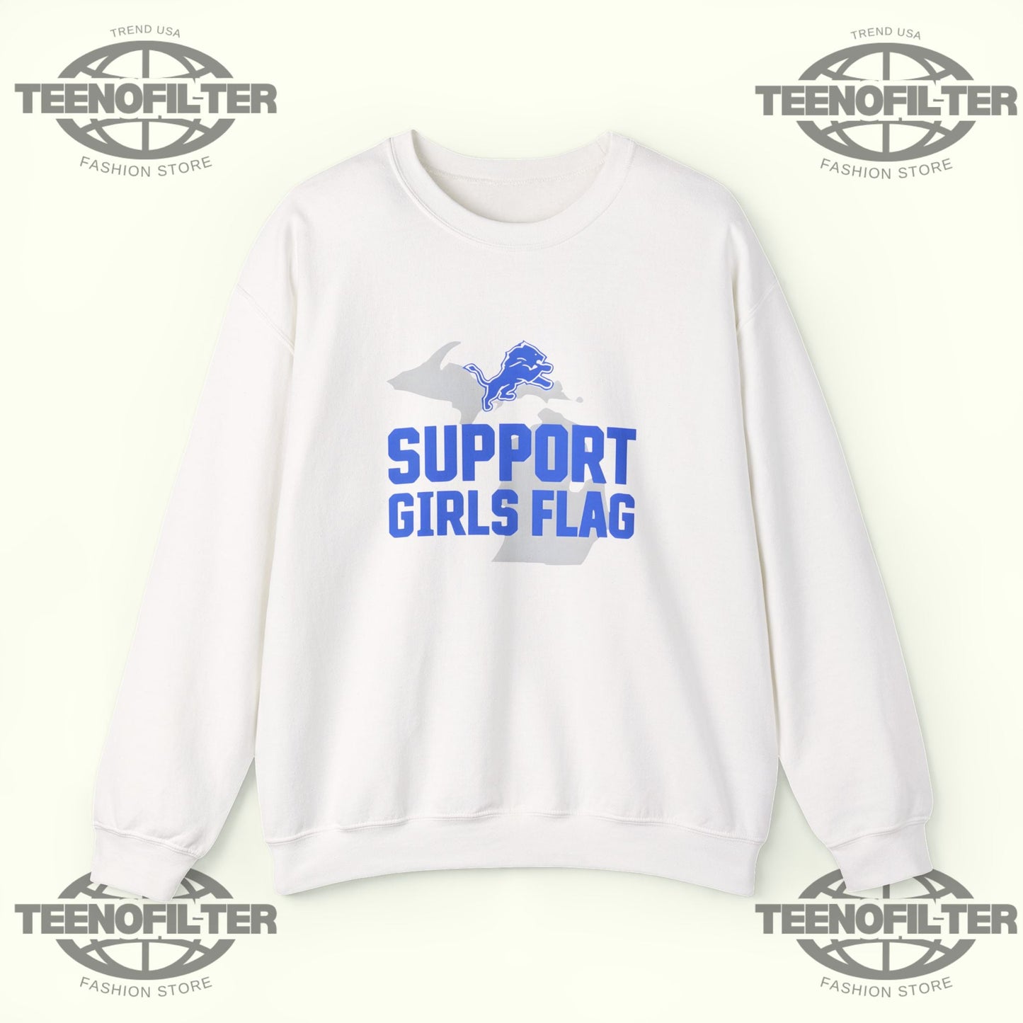 Lions Support Girls Flag Sweatshirt Printify
