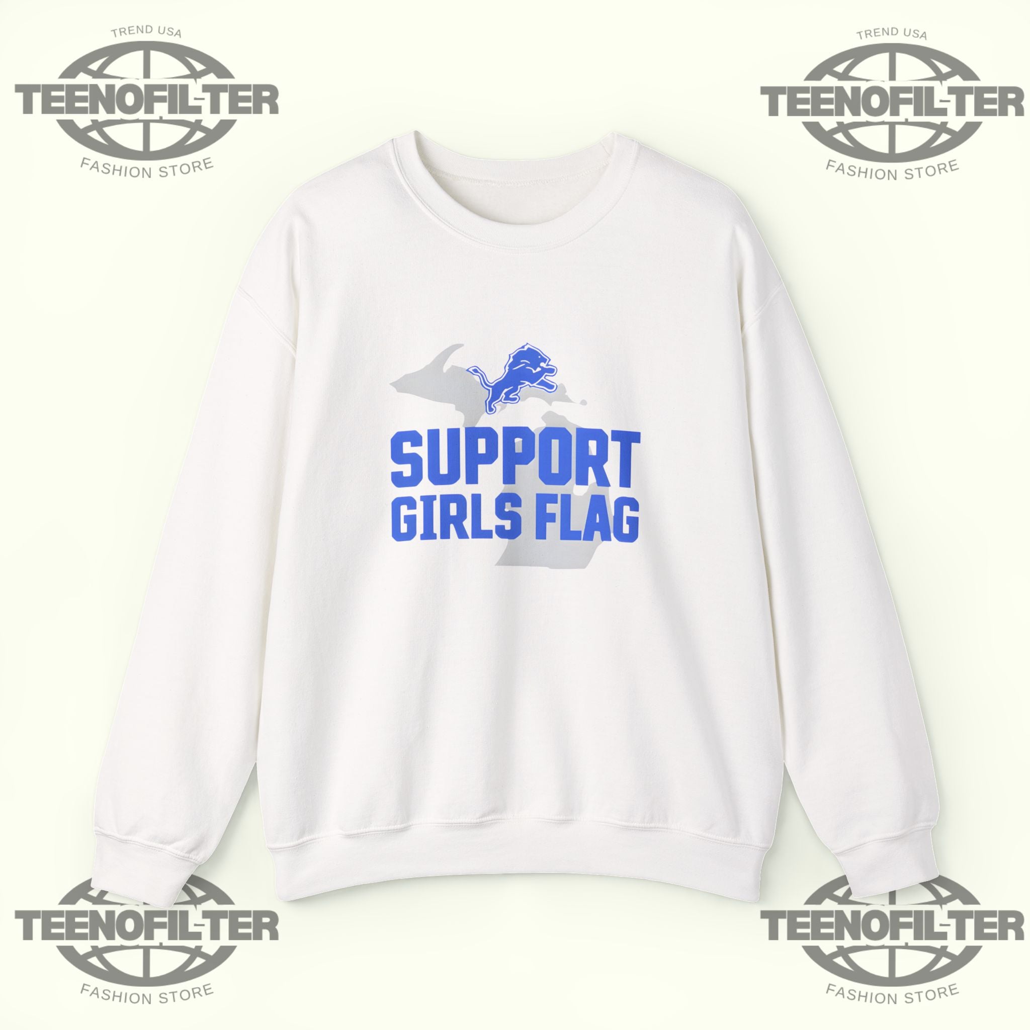 Lions Support Girls Flag Sweatshirt