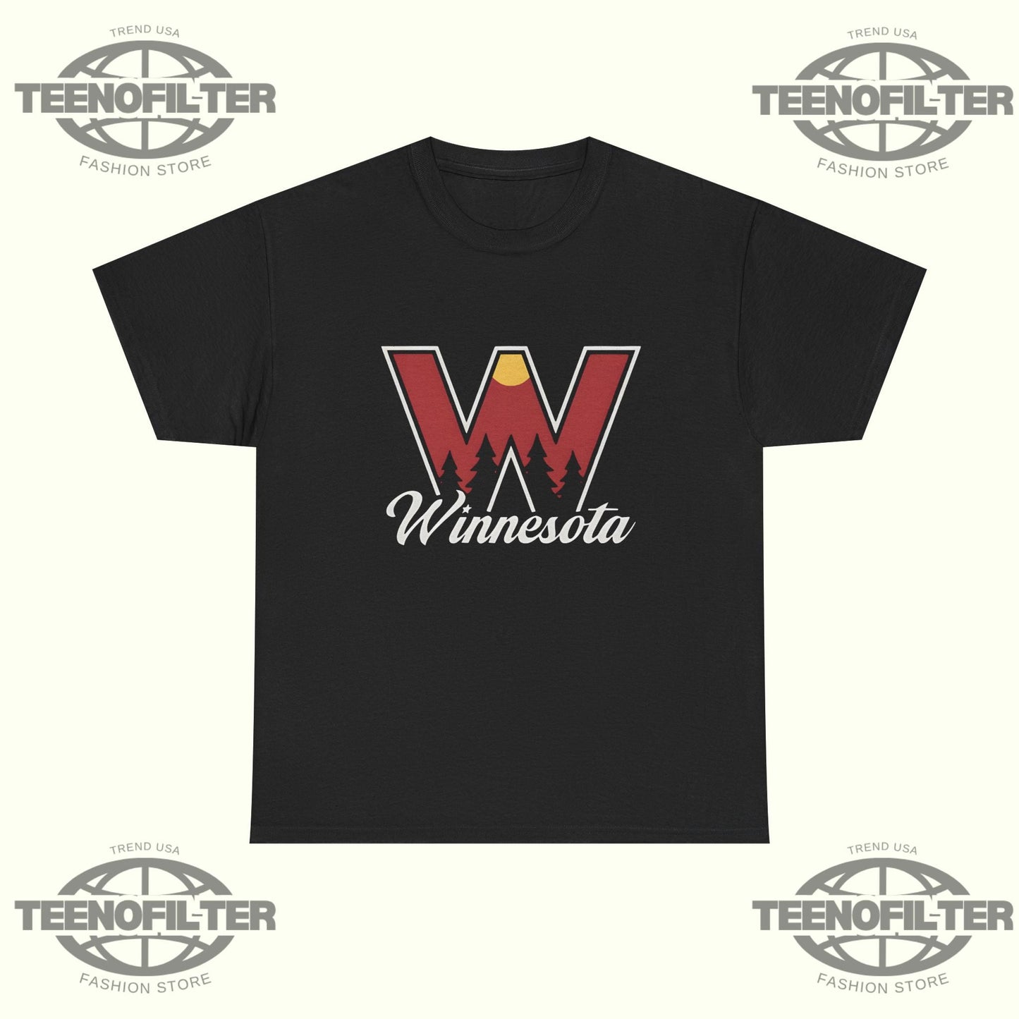 Winnesota W Hockey T-Shirt – Tee Supporting Minnesota Hockey Culture Printify