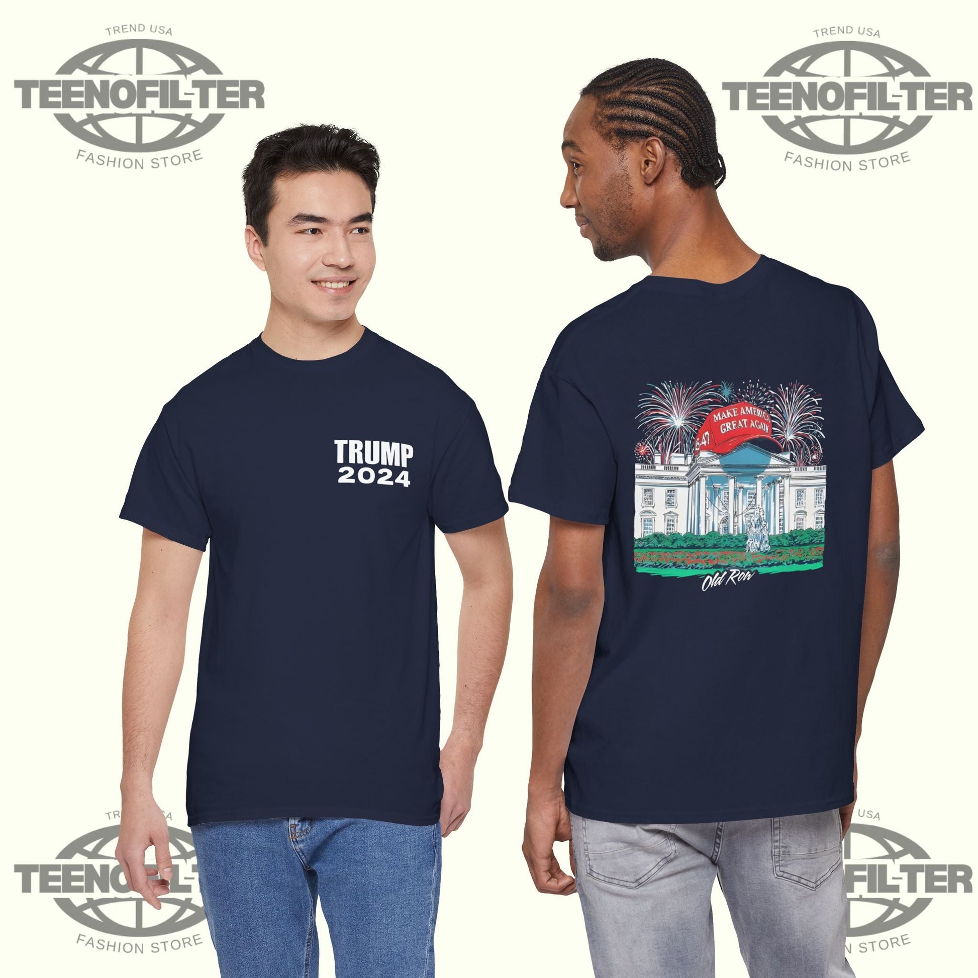 Trump 2024 White House Fireworks T-Shirt Printify