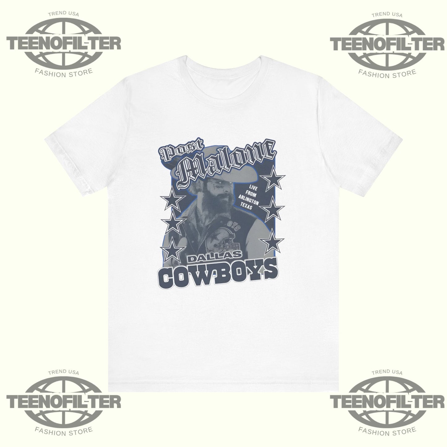 Post Malone Dallas Cowboys T-Shirt Printify