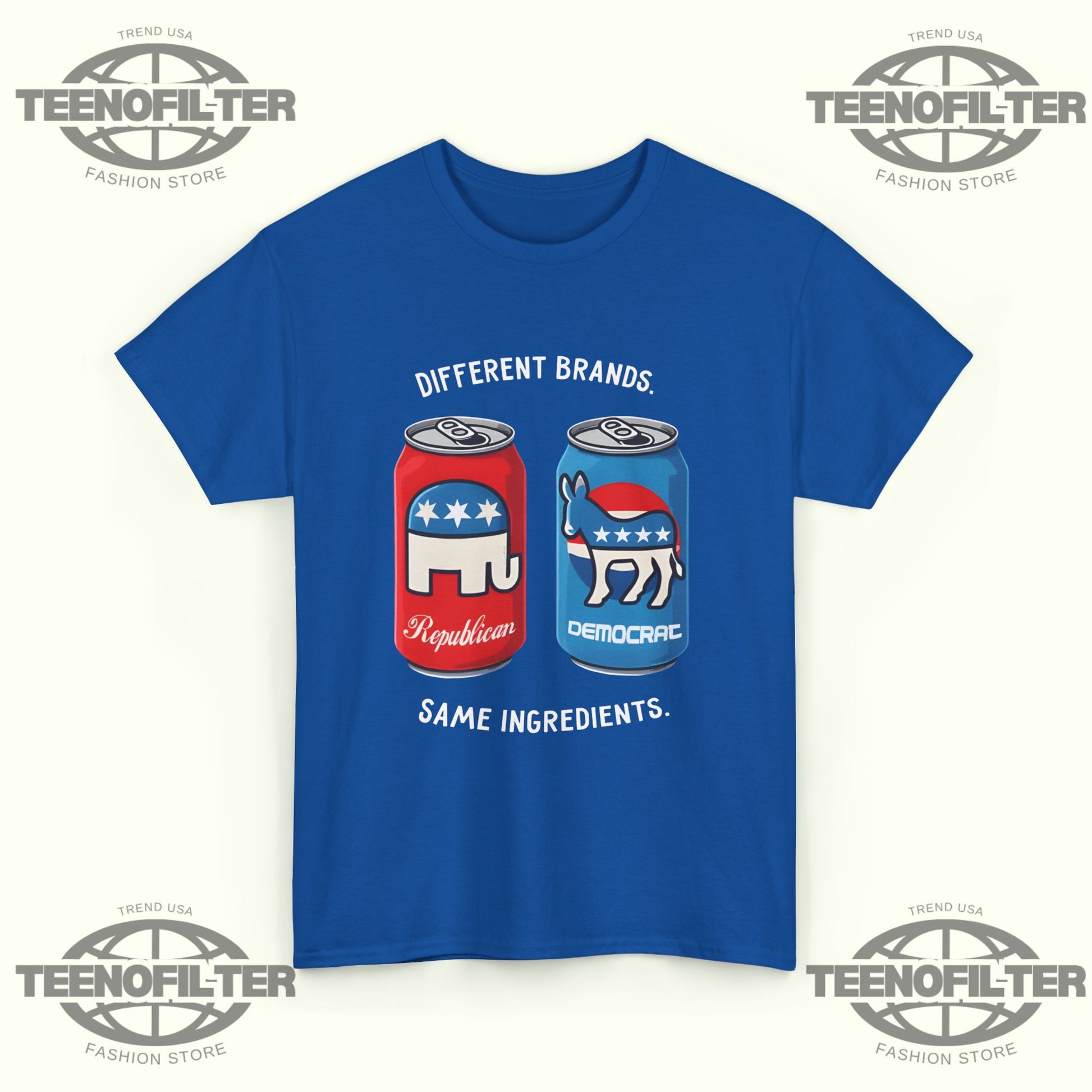 Different Brands Same Ingredients T-Shirt – Bipartisan Unity Political Humor Tee - Tee No Filter