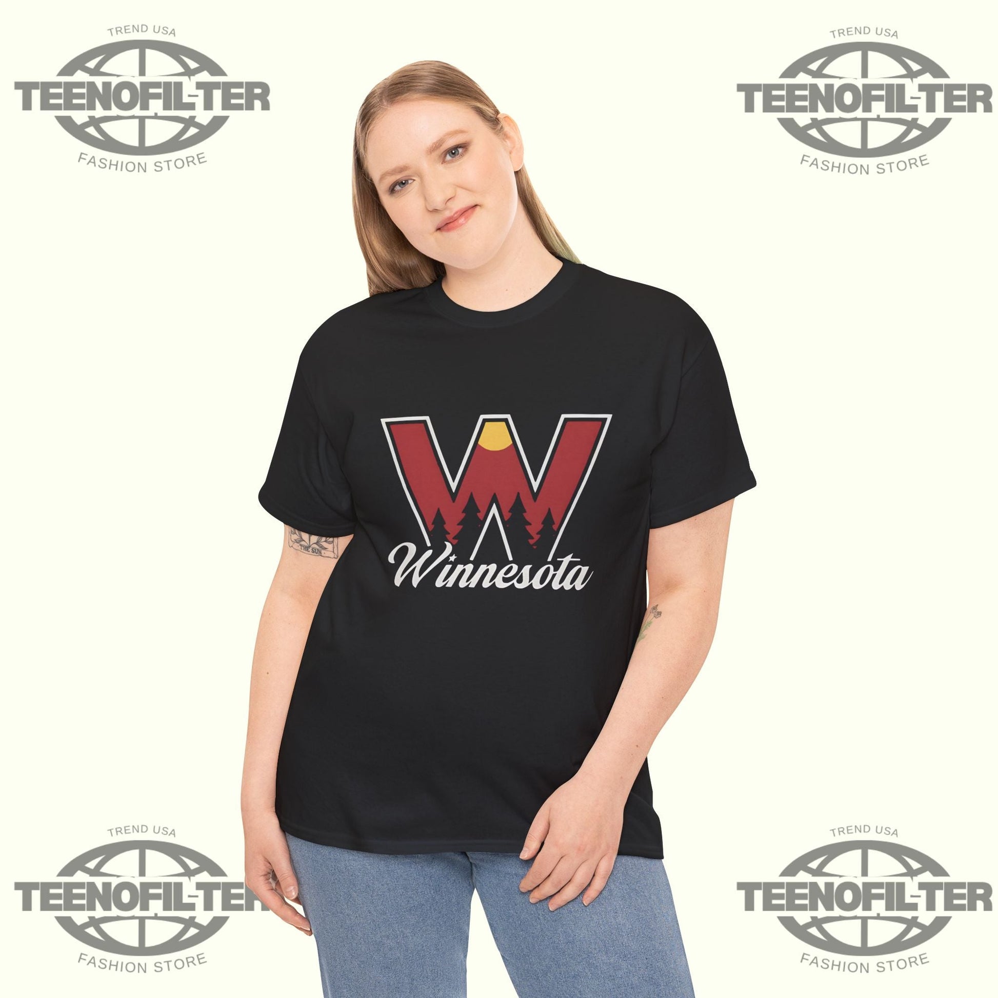 Winnesota W Hockey T-Shirt – Tee Supporting Minnesota Hockey Culture Printify