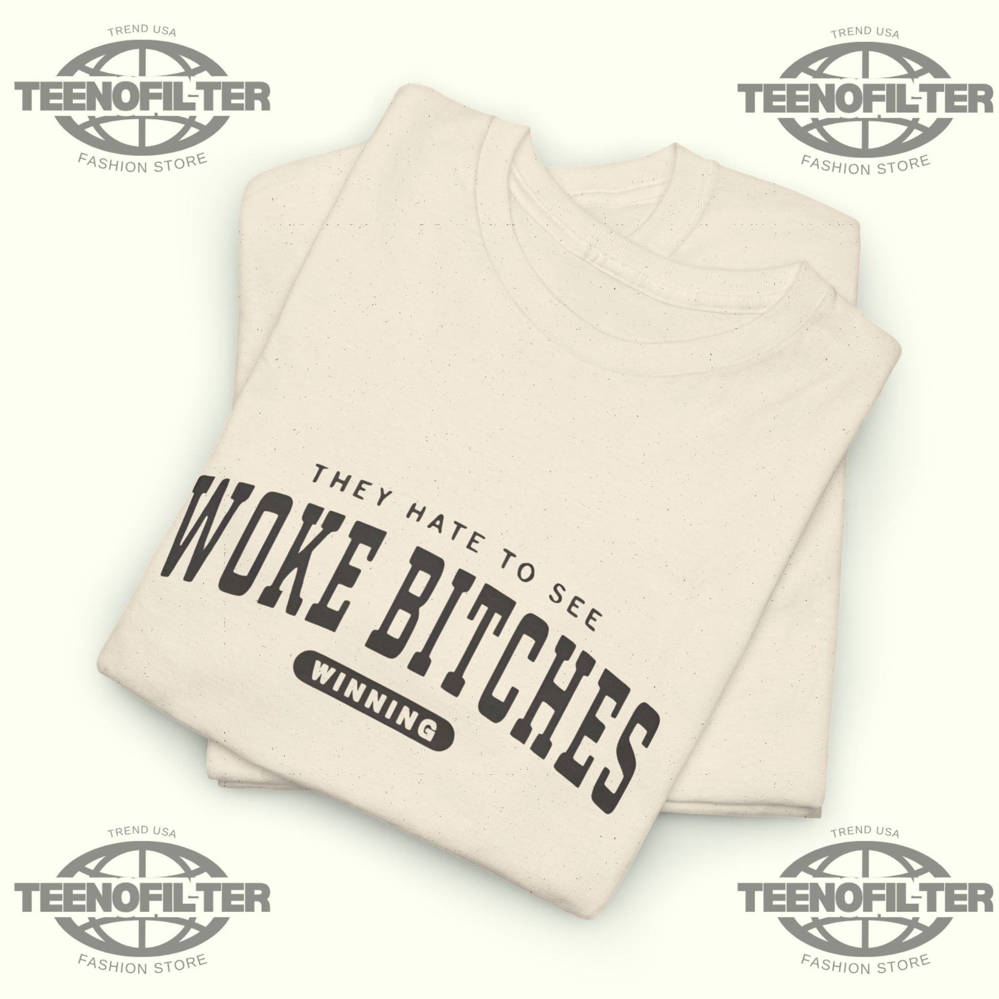Woke Bitches Ringer T-Shirt - Tee No Filter
