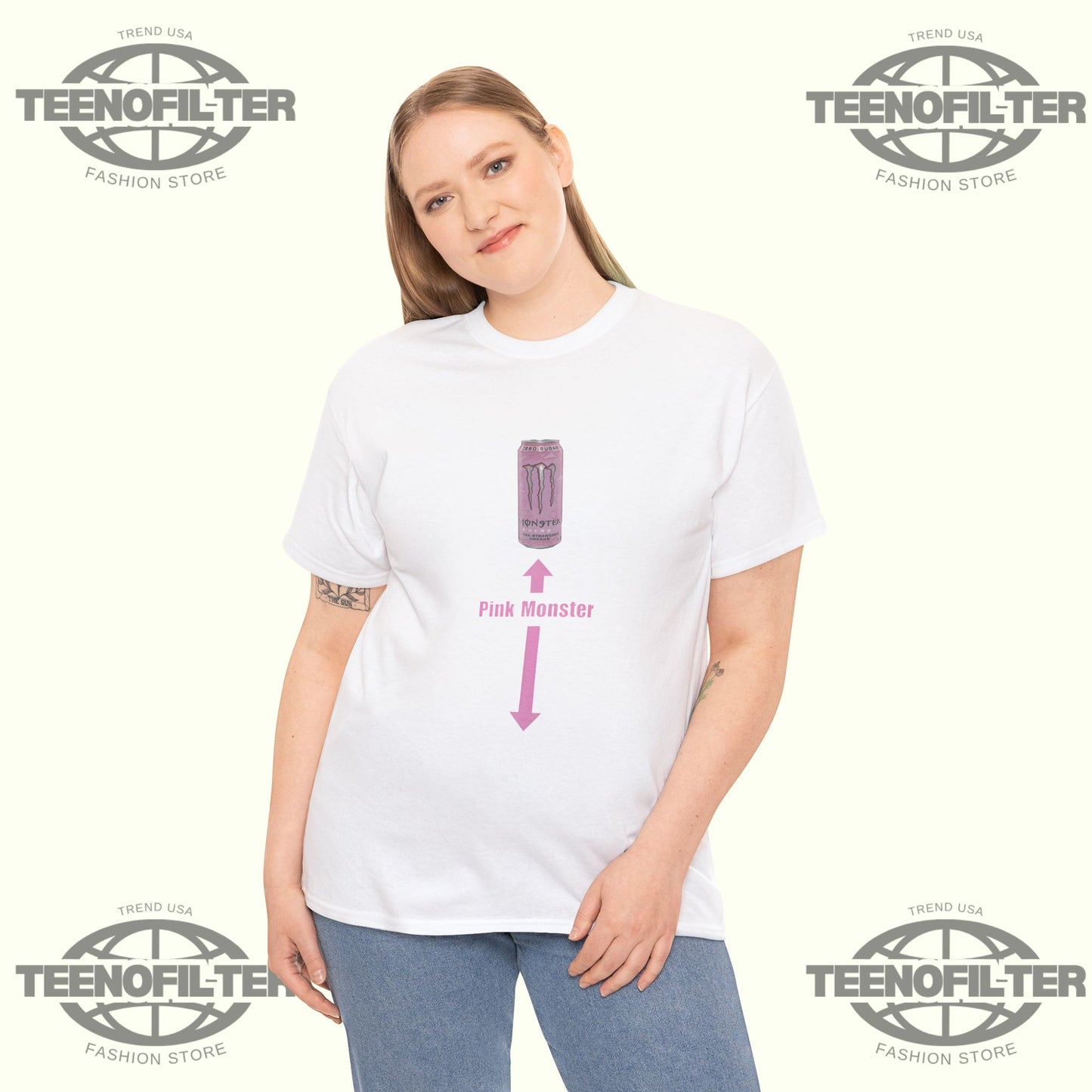 Pink Monster Energy Drink T-shirt - Tee No Filter