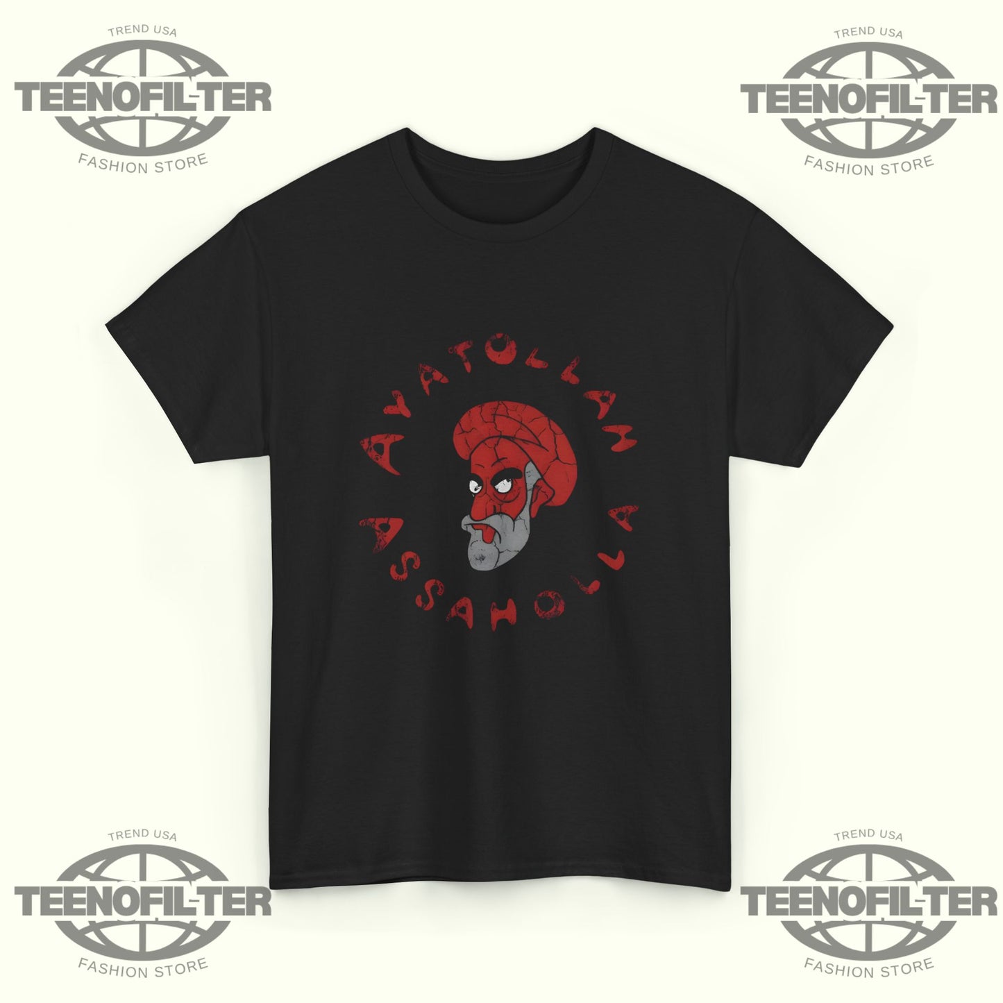 Ayatollah AssaHolla Graphic Tee — Vintage Skull Head Streetwear T-Shirt - Tee No Filter