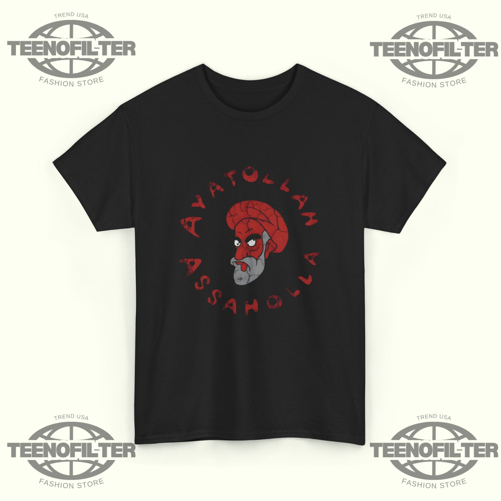 Ayatollah AssaHolla Graphic Tee — Vintage Skull Head Streetwear T-Shirt - Tee No Filter