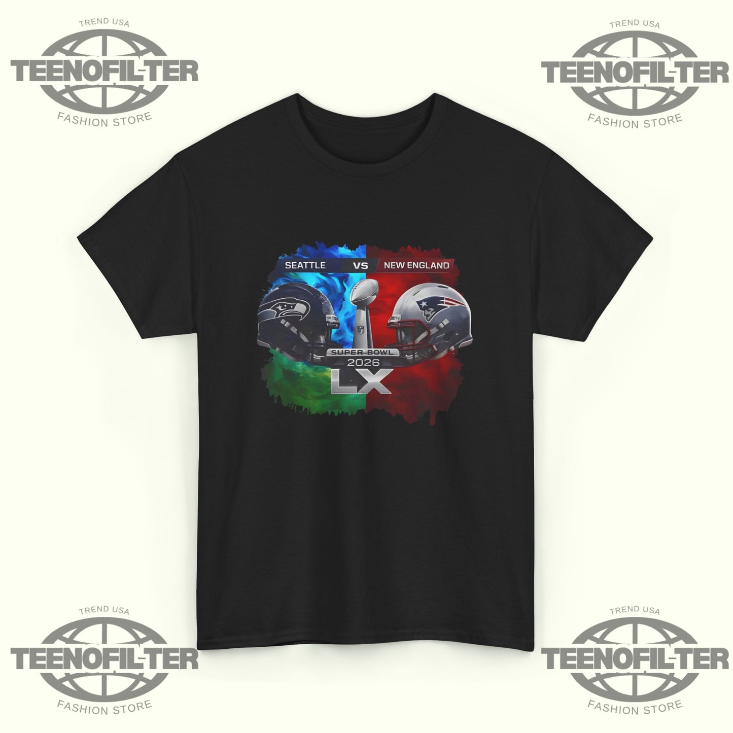 2026 Super Bowl Seahawks vs Patriots T-shirt - Tee No Filter