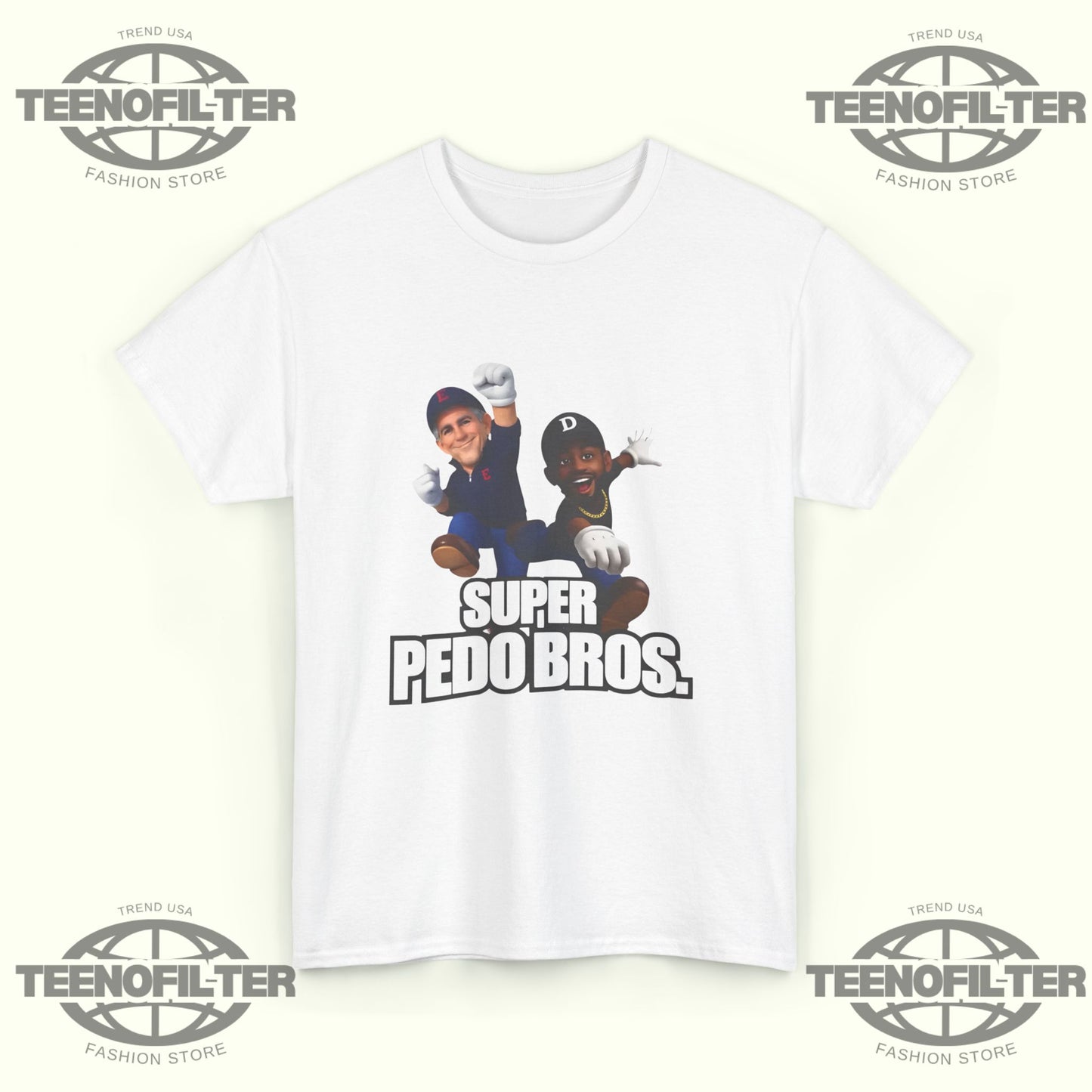 Super Pedo Bros – Retro Satire 8-Bit Parody T-Shirt - Tee No Filter