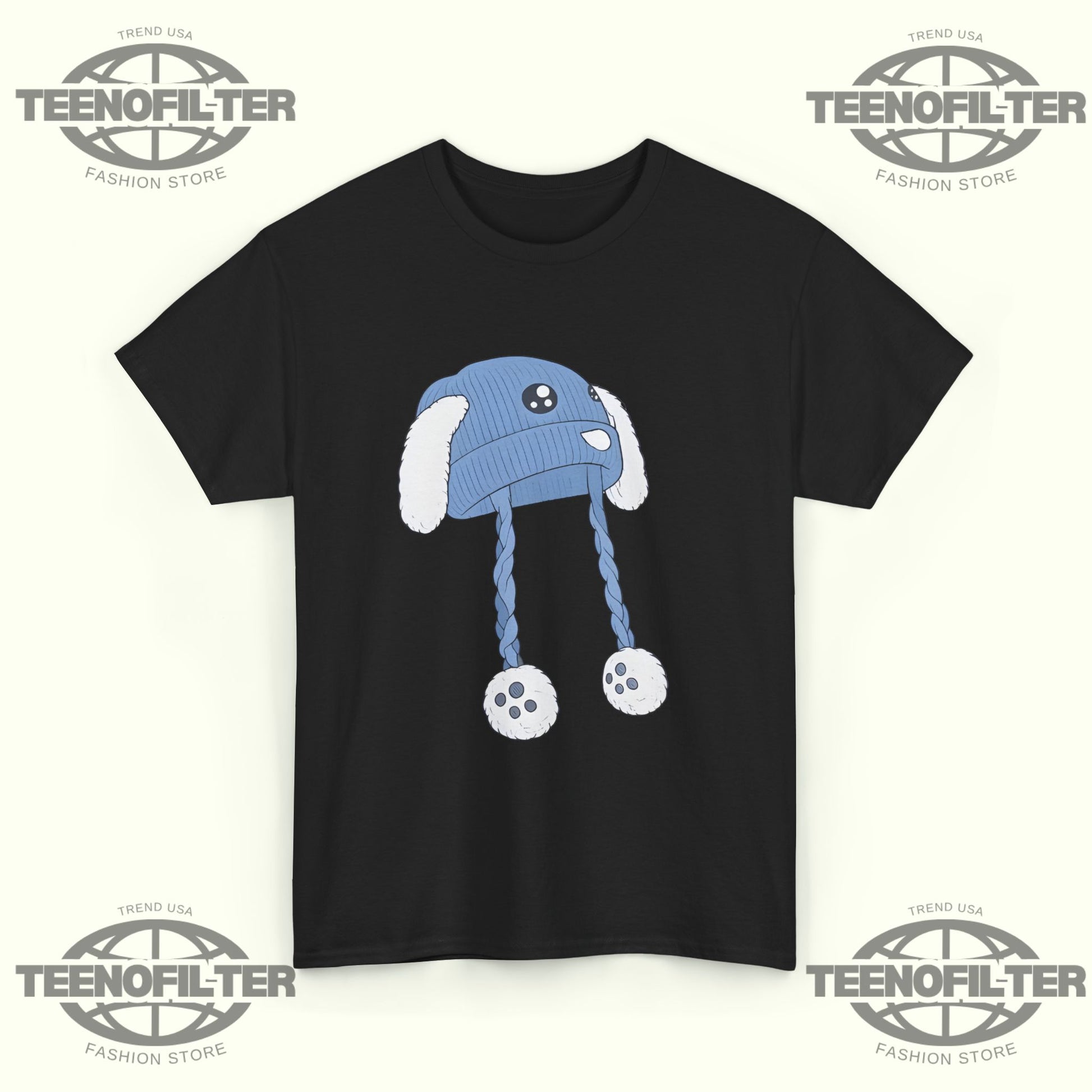 Anti Ice Chinga La Migra Blue Bunny Hat T-Shirt - Tee No Filter
