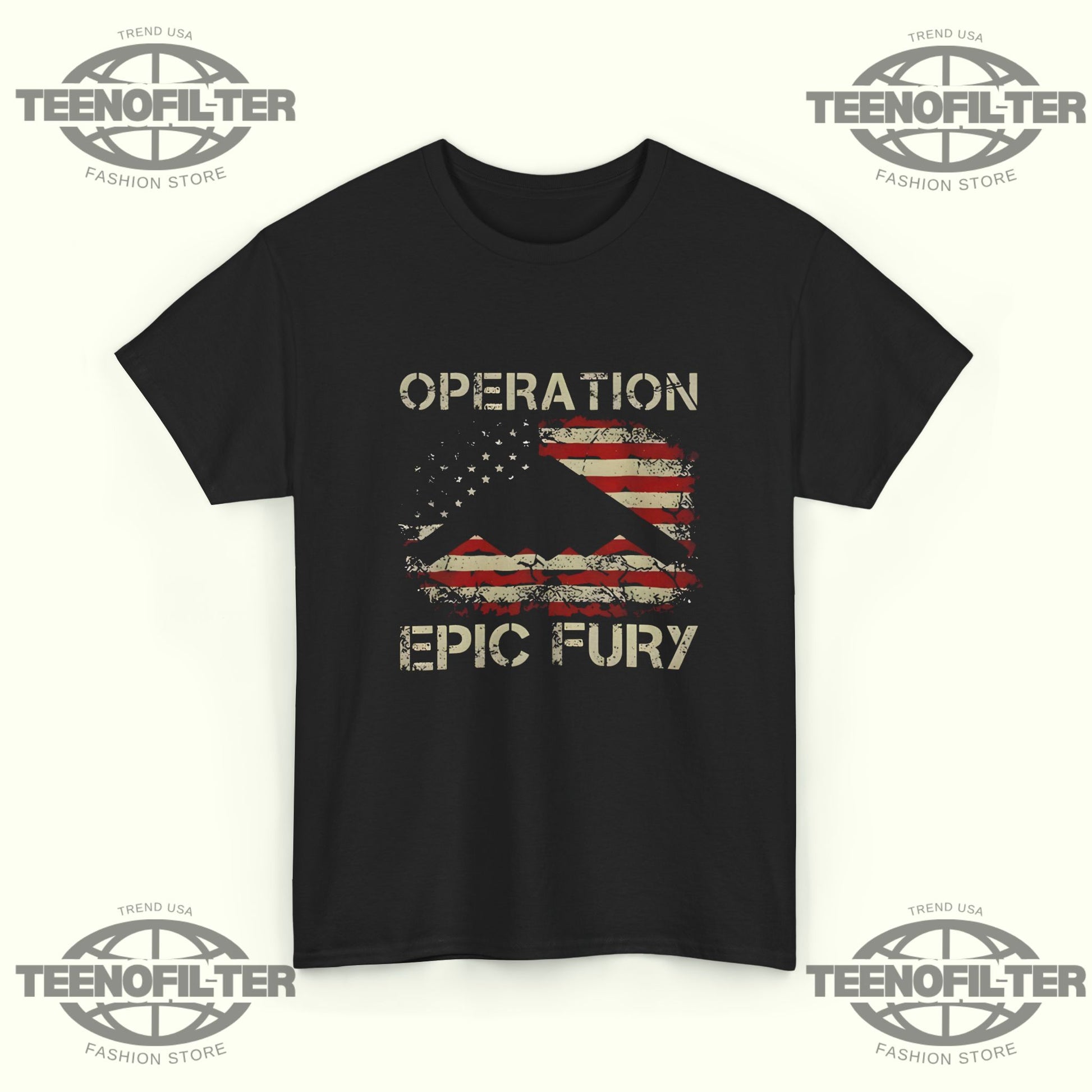 Operation Epic Fury USA T-Shirt – Tactical Strength & Allied Defense Tribute Graphic Tee - Tee No Filter