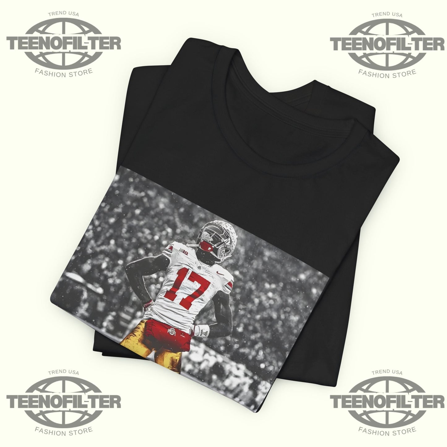 Ohio State Buckeyes Carnell Tate Standing T-shirt Printify
