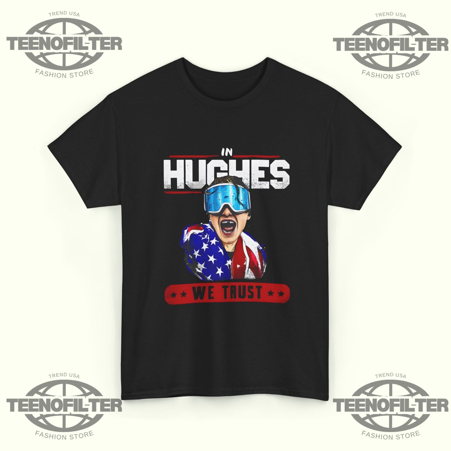 In Hughes We Trust T-Shirt – Bold Tribute to America’s Hockey Phenom - Tee No Filter