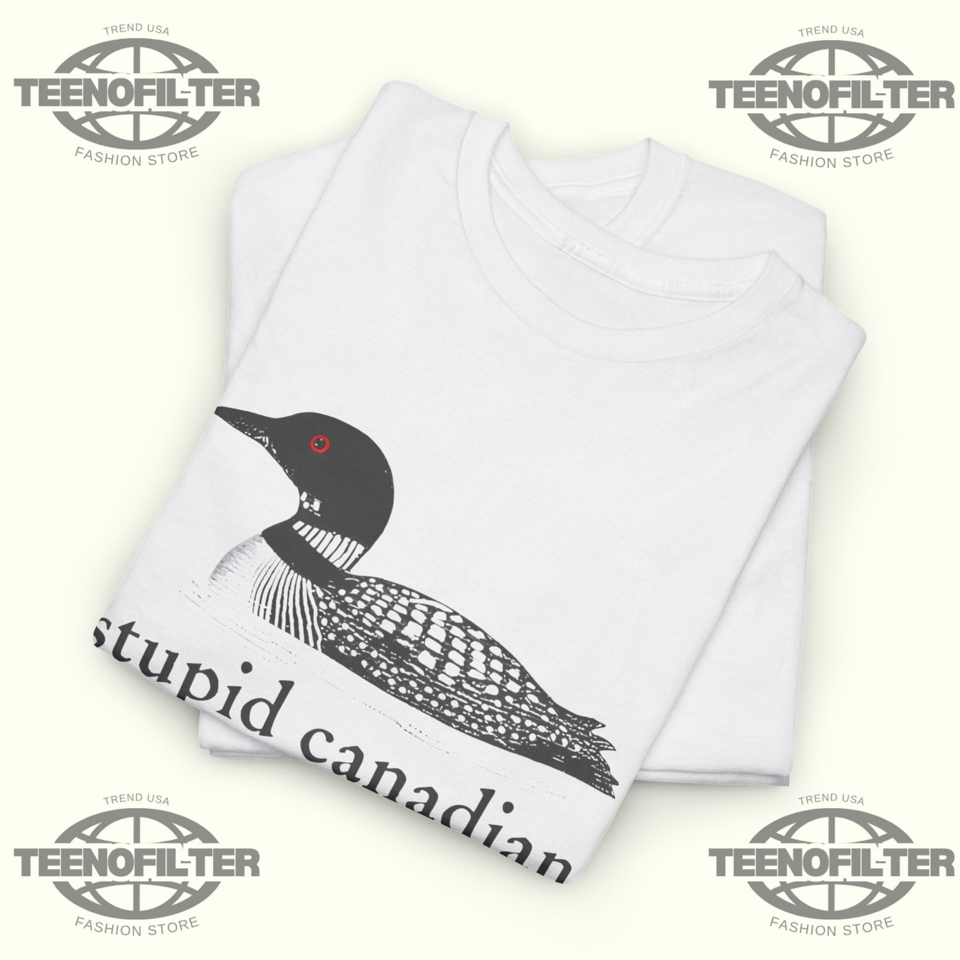 Stu*pid Canadian Wolf Bird Shirt – Hilarious Canadian Wildlife & Hockey Viral Tee Printify