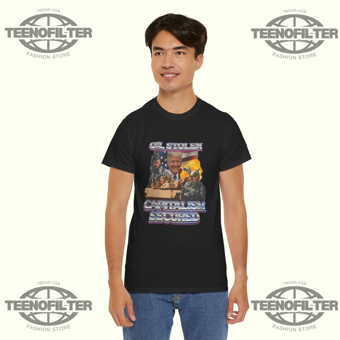 Trump Oil Stolen Capitalism Secured T-Shirt Printify