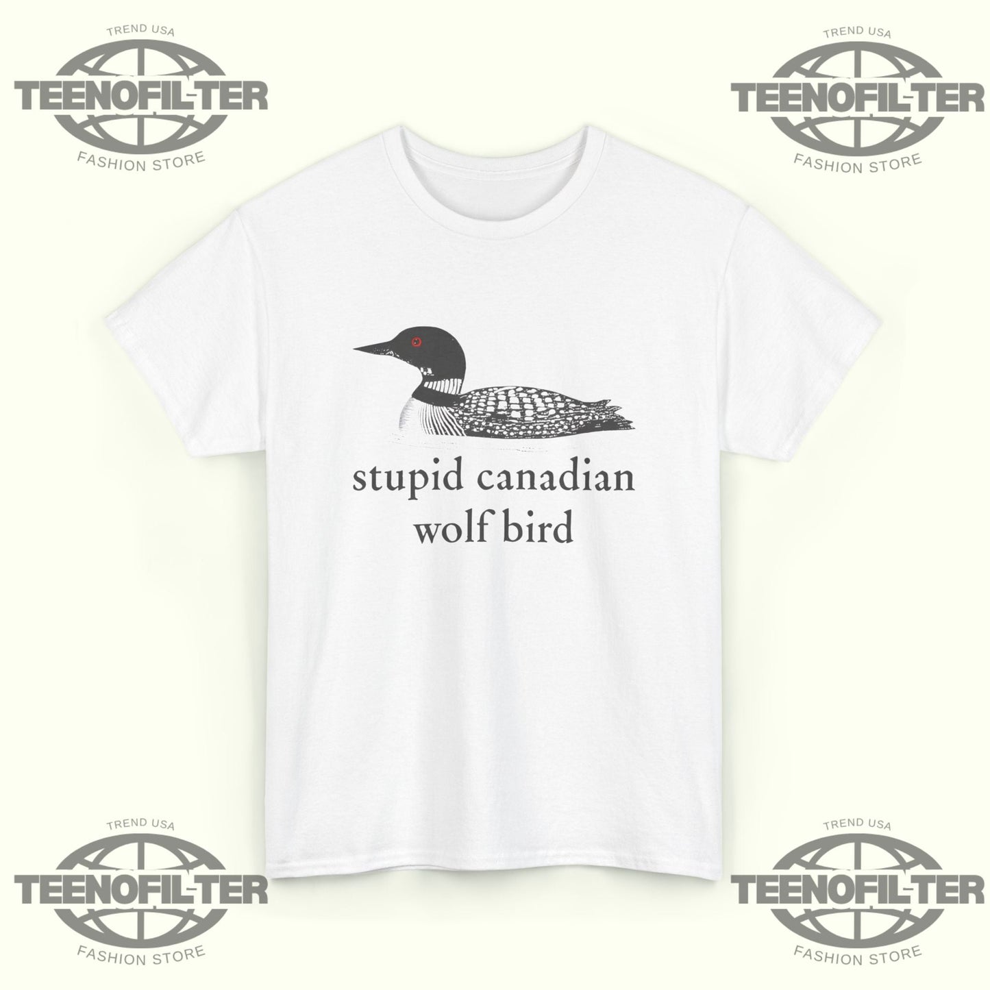 Stu*pid Canadian Wolf Bird Shirt – Hilarious Canadian Wildlife & Hockey Viral Tee Printify
