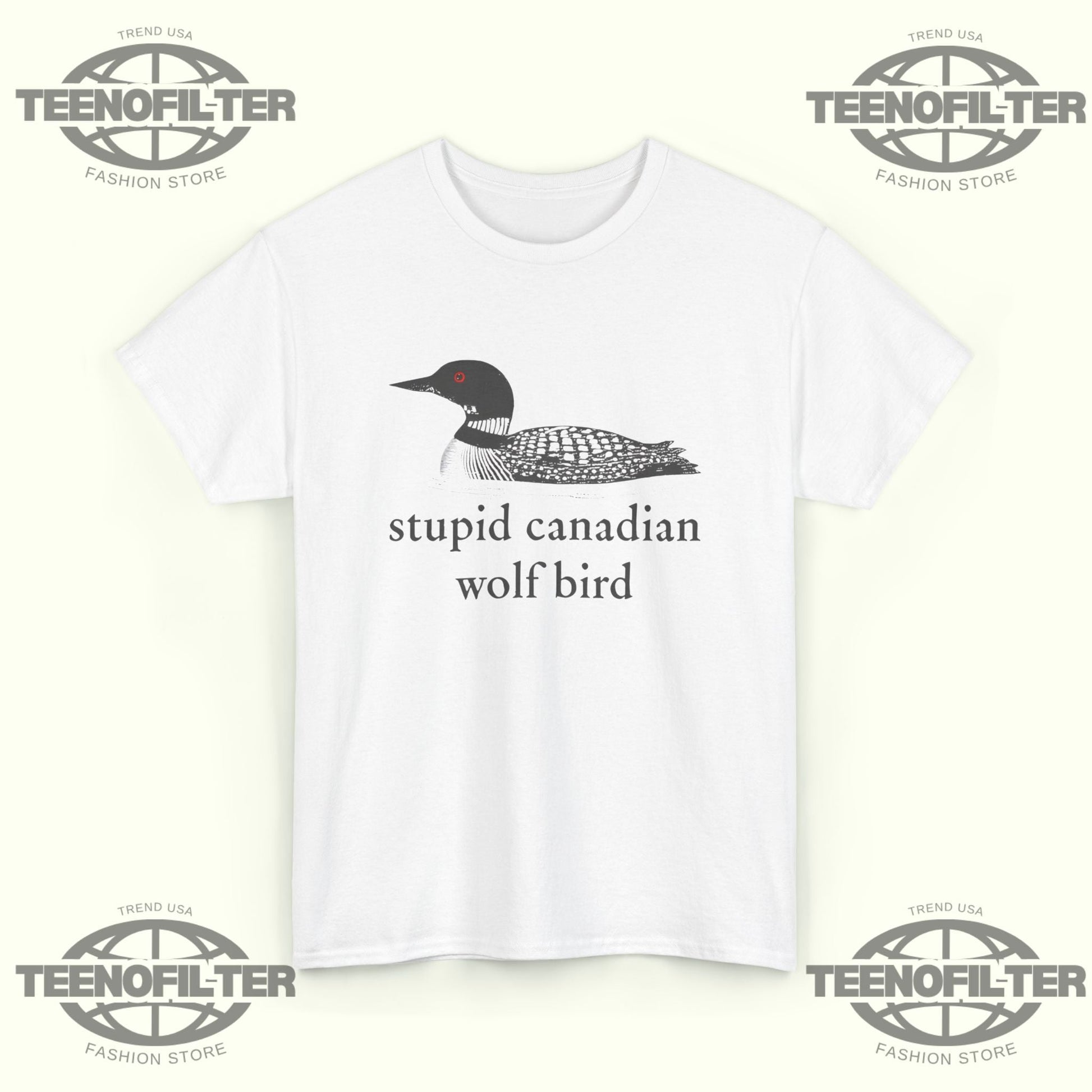 Stu*pid Canadian Wolf Bird Shirt – Hilarious Canadian Wildlife & Hockey Viral Tee Printify