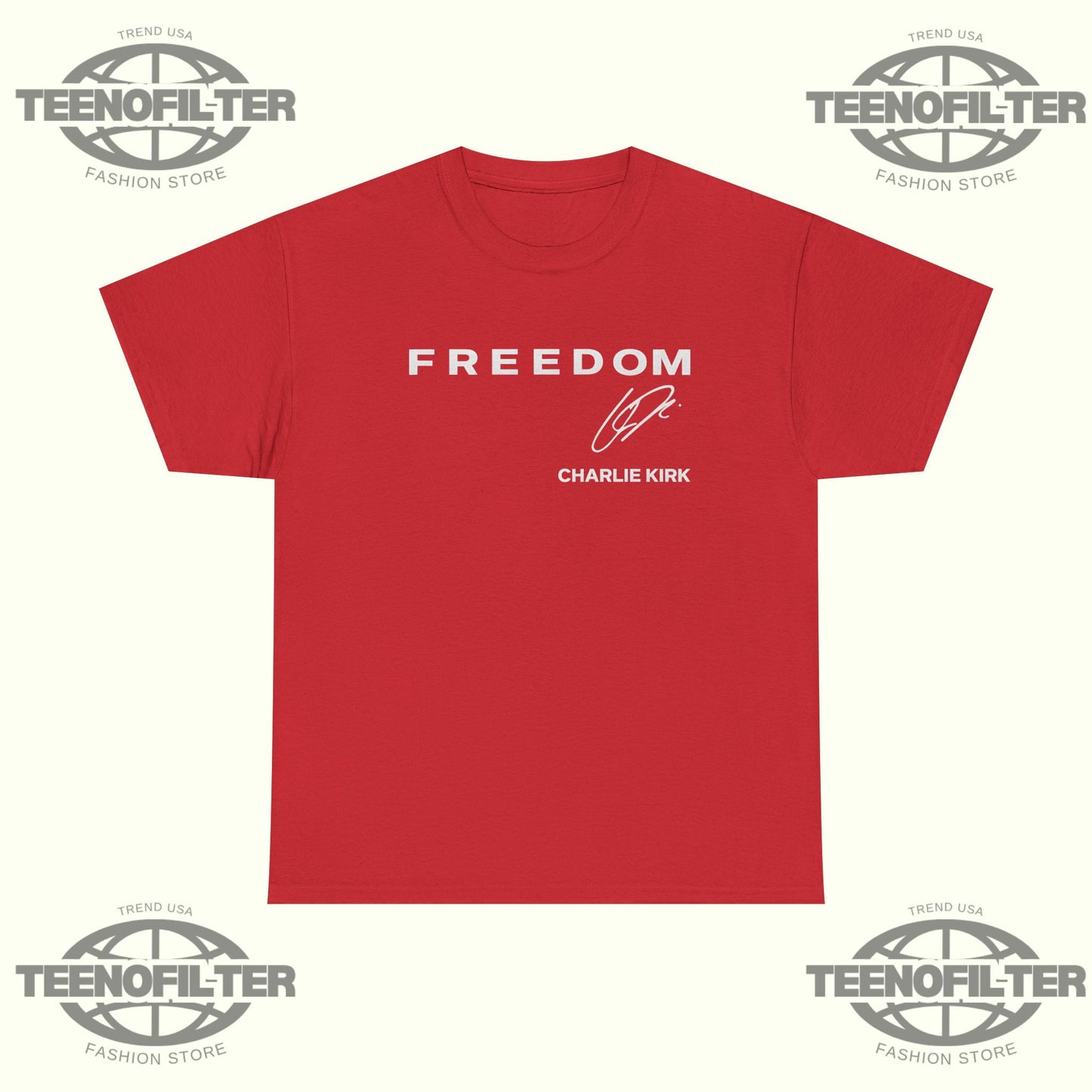 Red Freedom Charlie Kirk Signature T-shirt - Tee No Filter