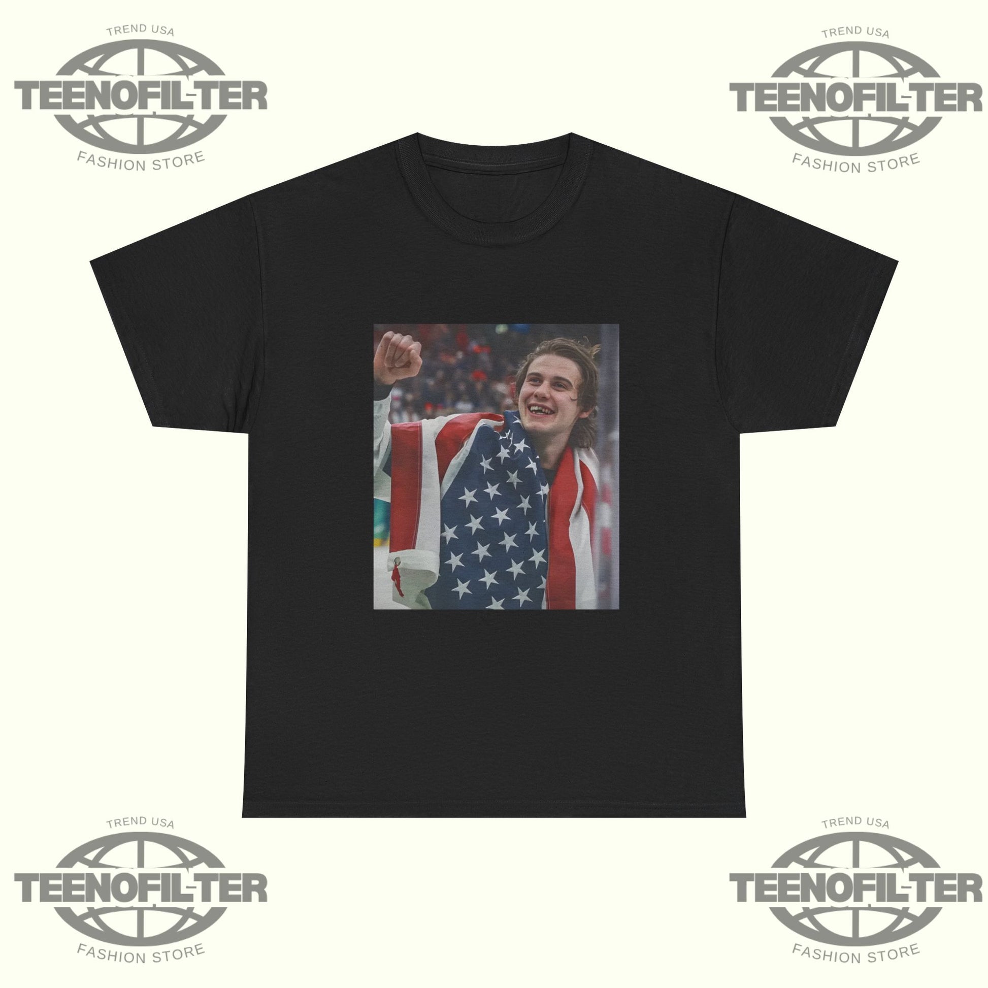 Jack Hughes OT Winner Teeth T-Shirt – 2026 Winter Olympics Milano Cortina Tribute - Tee No Filter