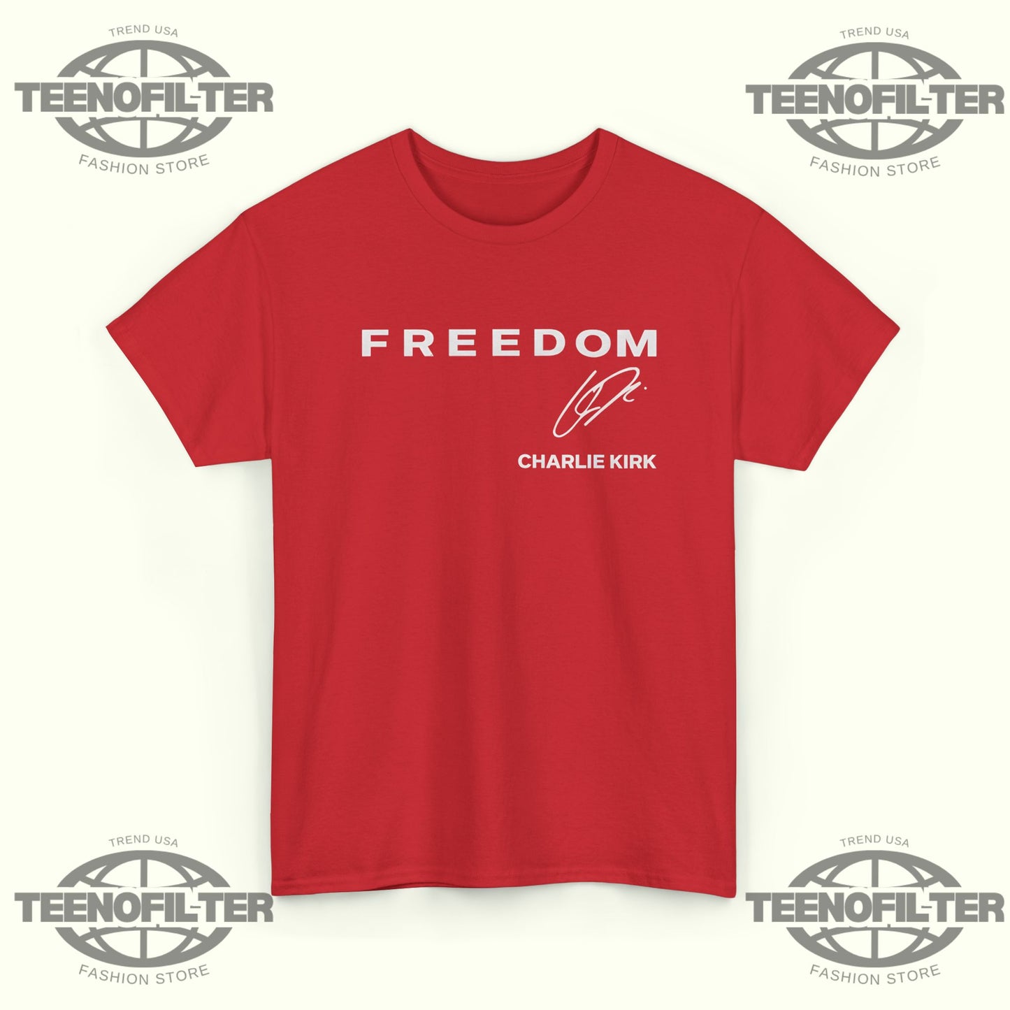 Red Freedom Charlie Kirk Signature T-shirt - Tee No Filter
