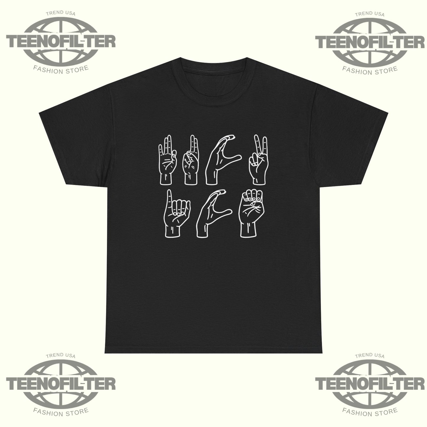 Hand Sign Language Fuck ICE T-Shirt - Tee No Filter