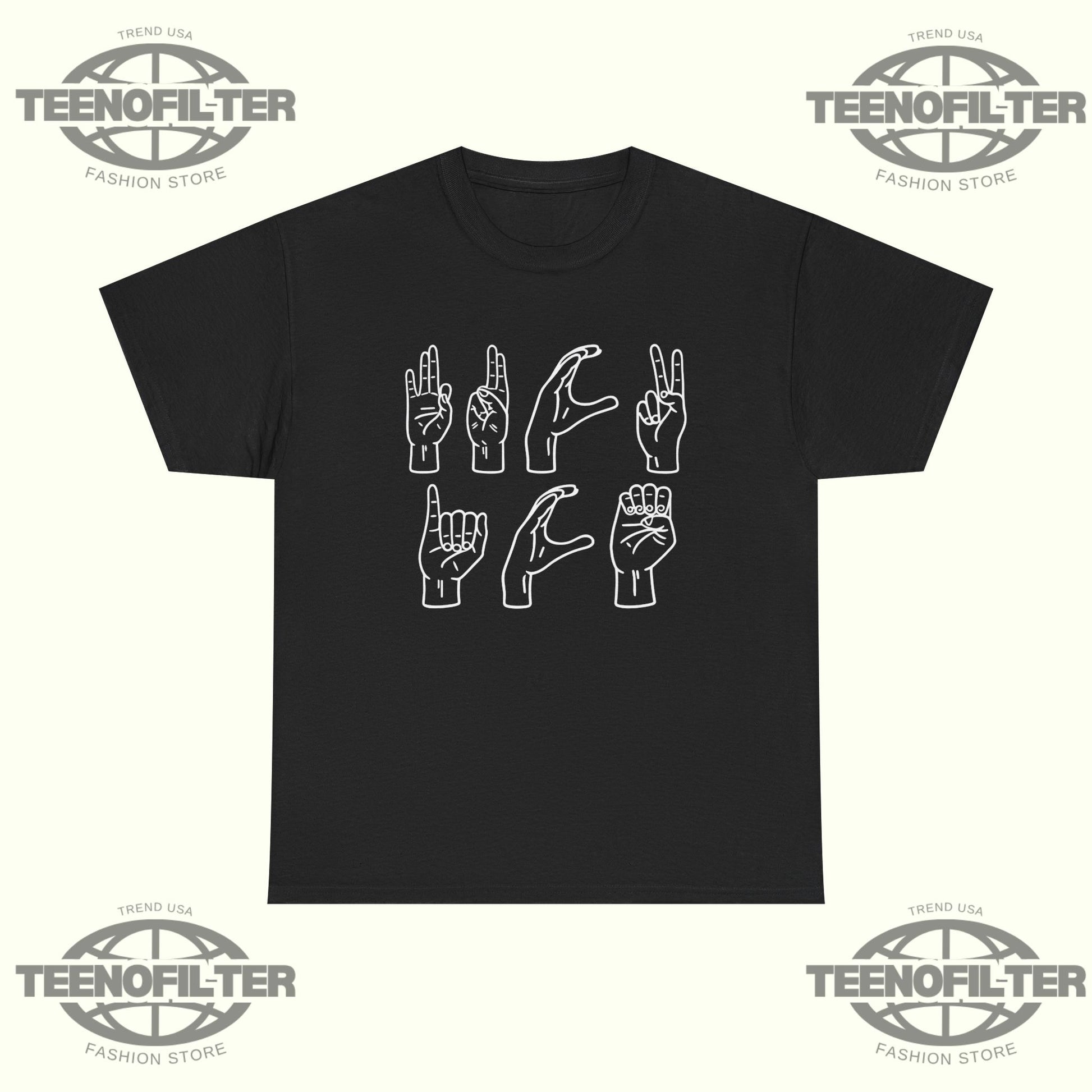Hand Sign Language Fuck ICE T-Shirt - Tee No Filter