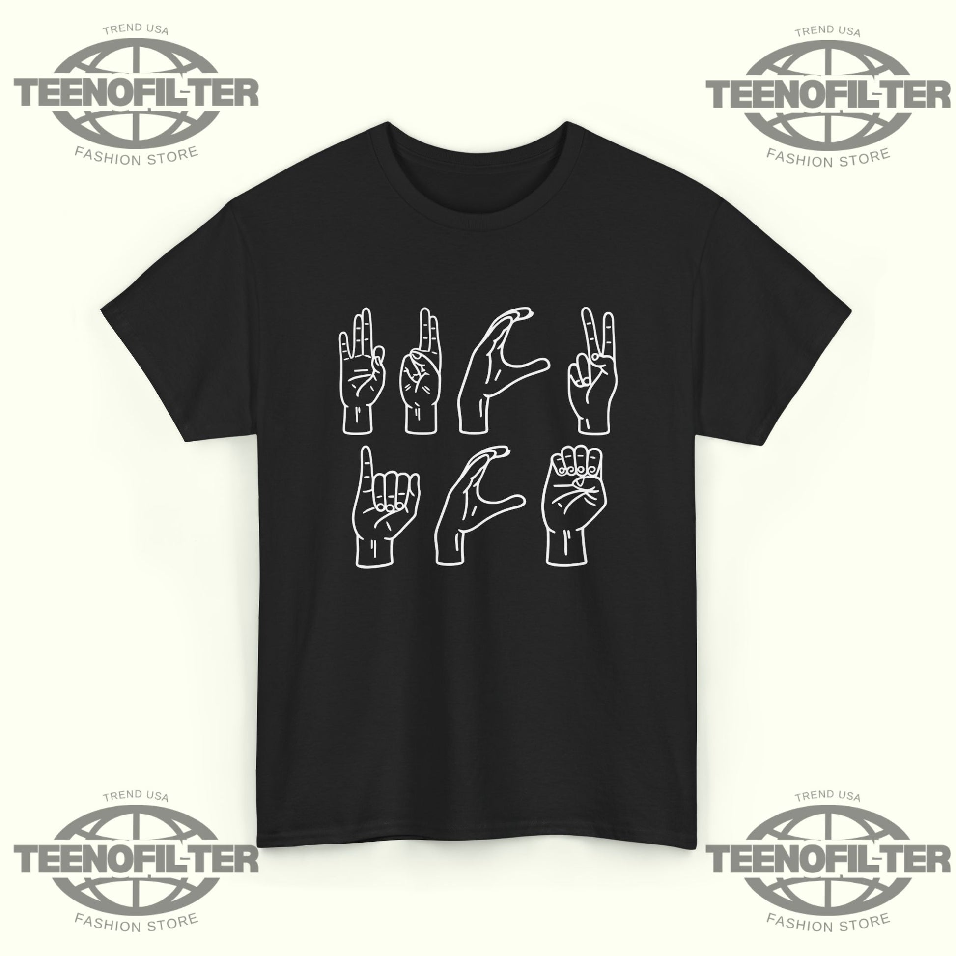 Hand Sign Language Fuck ICE T-Shirt - Tee No Filter