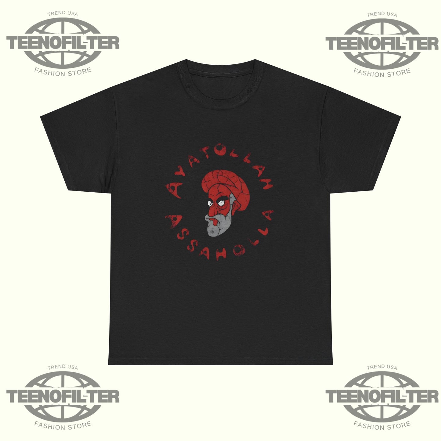 Ayatollah AssaHolla Graphic Tee — Vintage Skull Head Streetwear T-Shirt - Tee No Filter