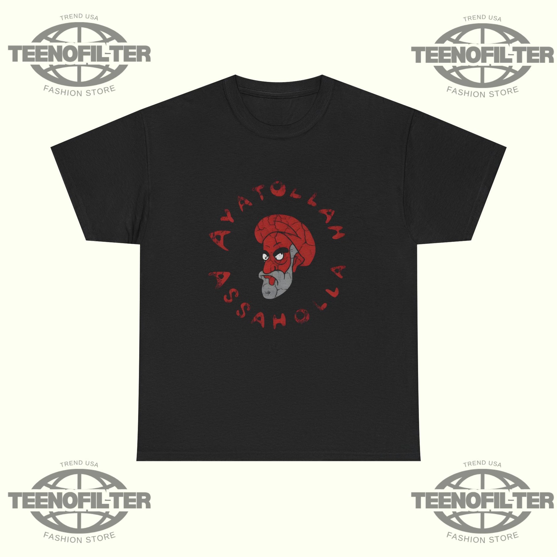 Ayatollah AssaHolla Graphic Tee — Vintage Skull Head Streetwear T-Shirt - Tee No Filter