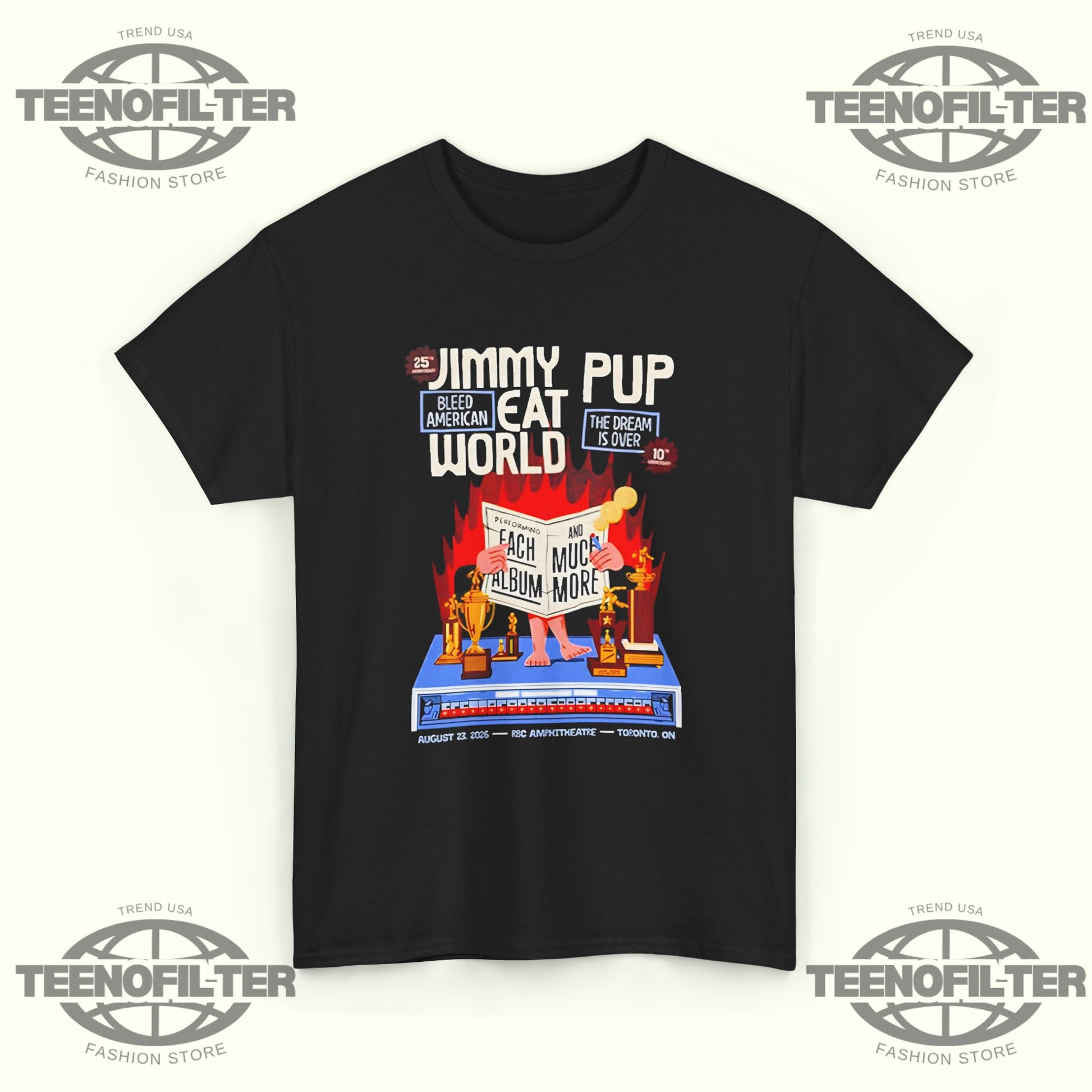 Jimmy Eat World Celebrates 25th Anniversary Of Bleed American Show At RBC Amphitheatre On August 23 2026 Toronto ON T-Shirt - Tee No Filter