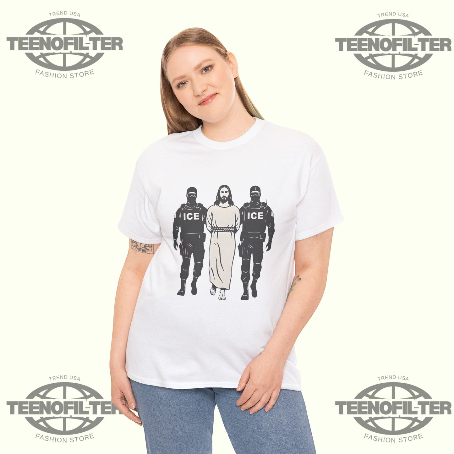 Anti-ICE Jesus Arrested T-shirt - Tee No Filter
