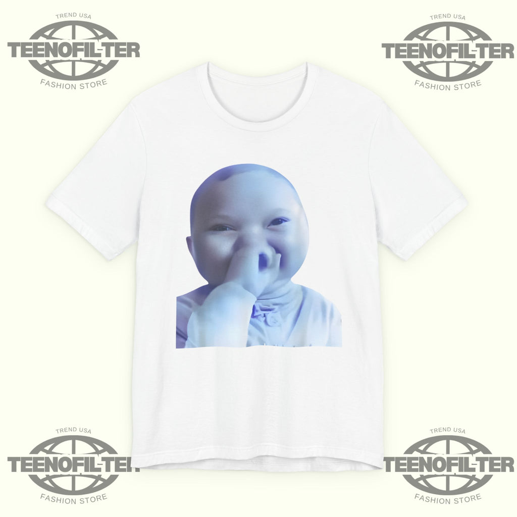 AI Baby Holding Laugh Meme Viral Trend T-Shirt