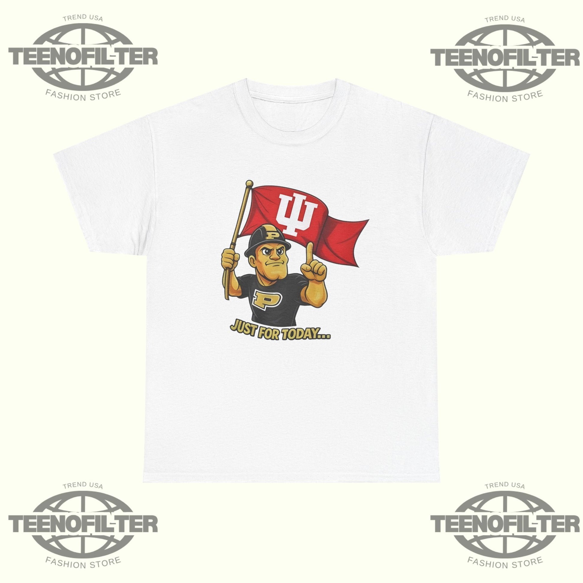 Just For Today Purdue Pete With Flag T-Shirt - Tee No Filter