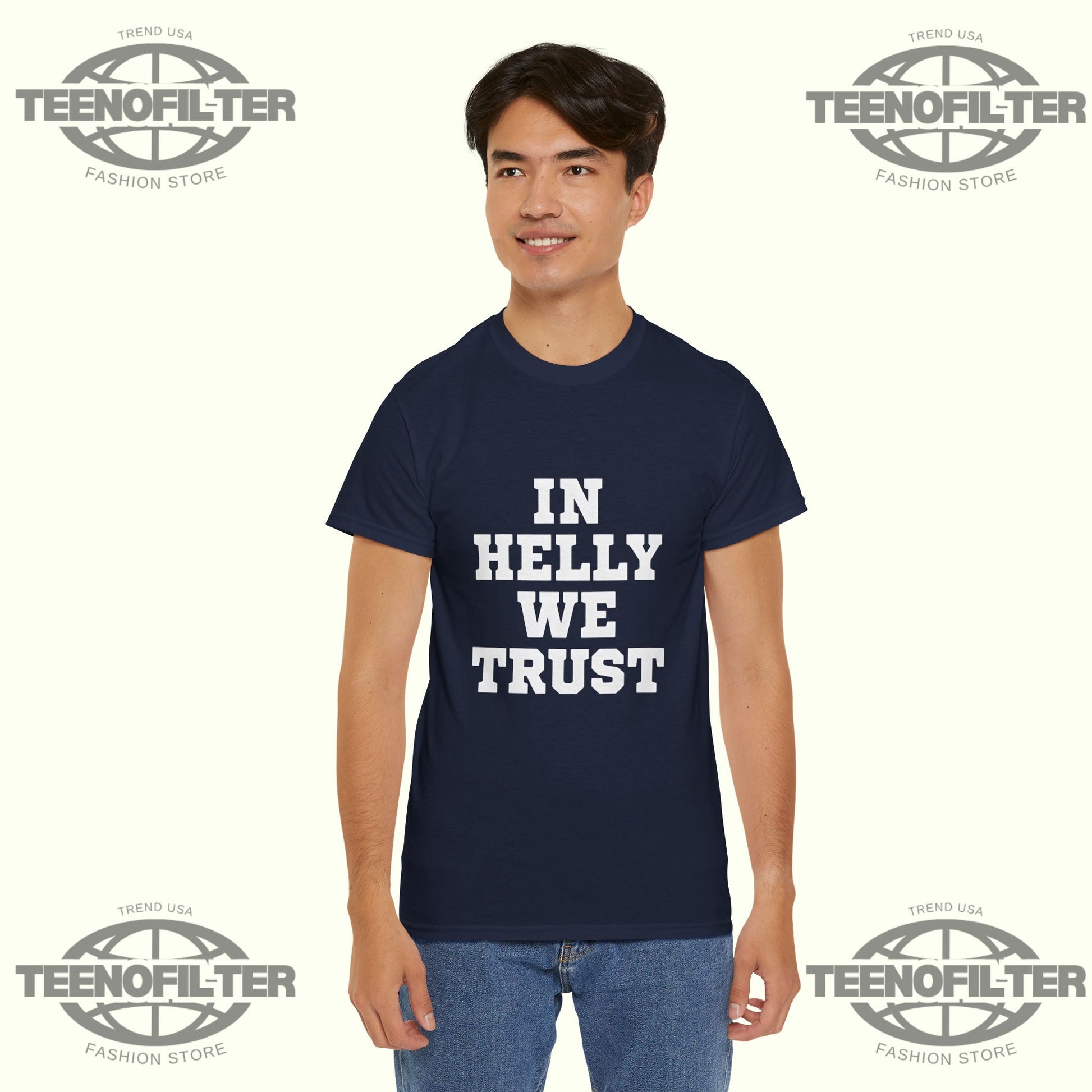 In Helly We Trust T-Shirt – USA Hockey Pride & Goalie Greatness Tribute - Tee No Filter