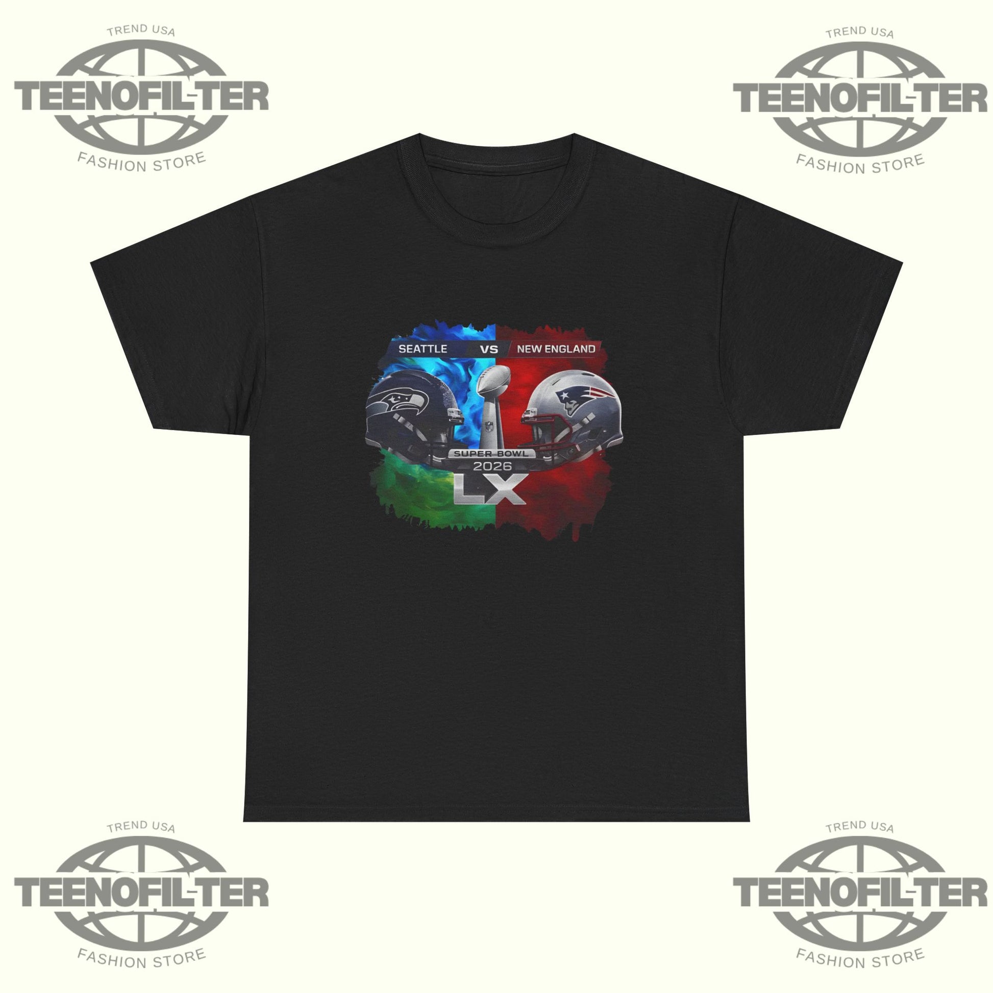 2026 Super Bowl Seahawks vs Patriots T-shirt - Tee No Filter