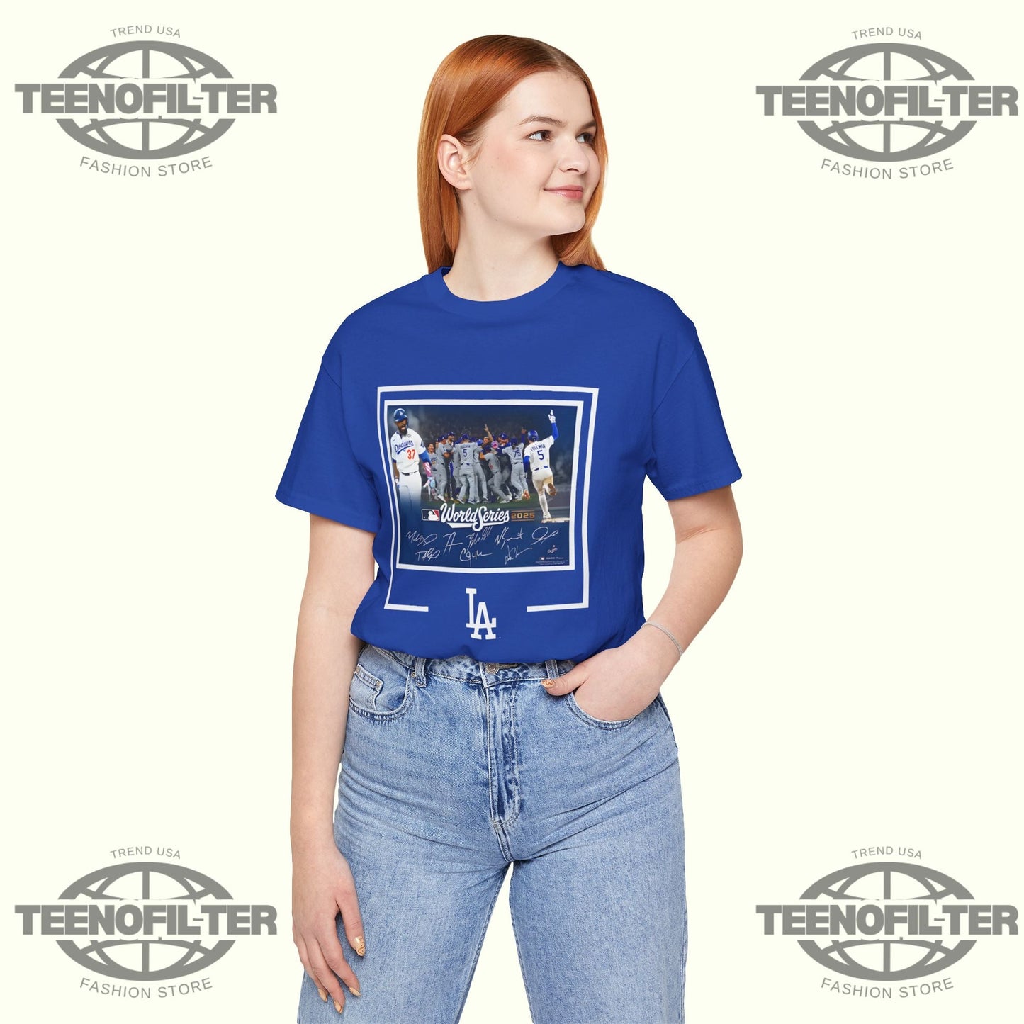 Dodgers Autographed World Series Signatures T-Shirt Printify