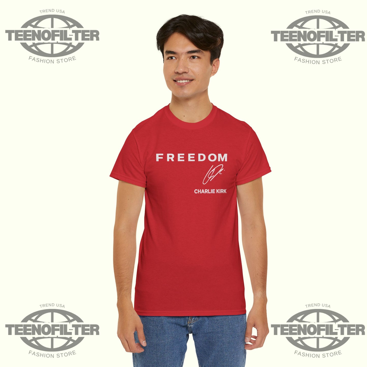 Red Freedom Charlie Kirk Signature T-shirt - Tee No Filter