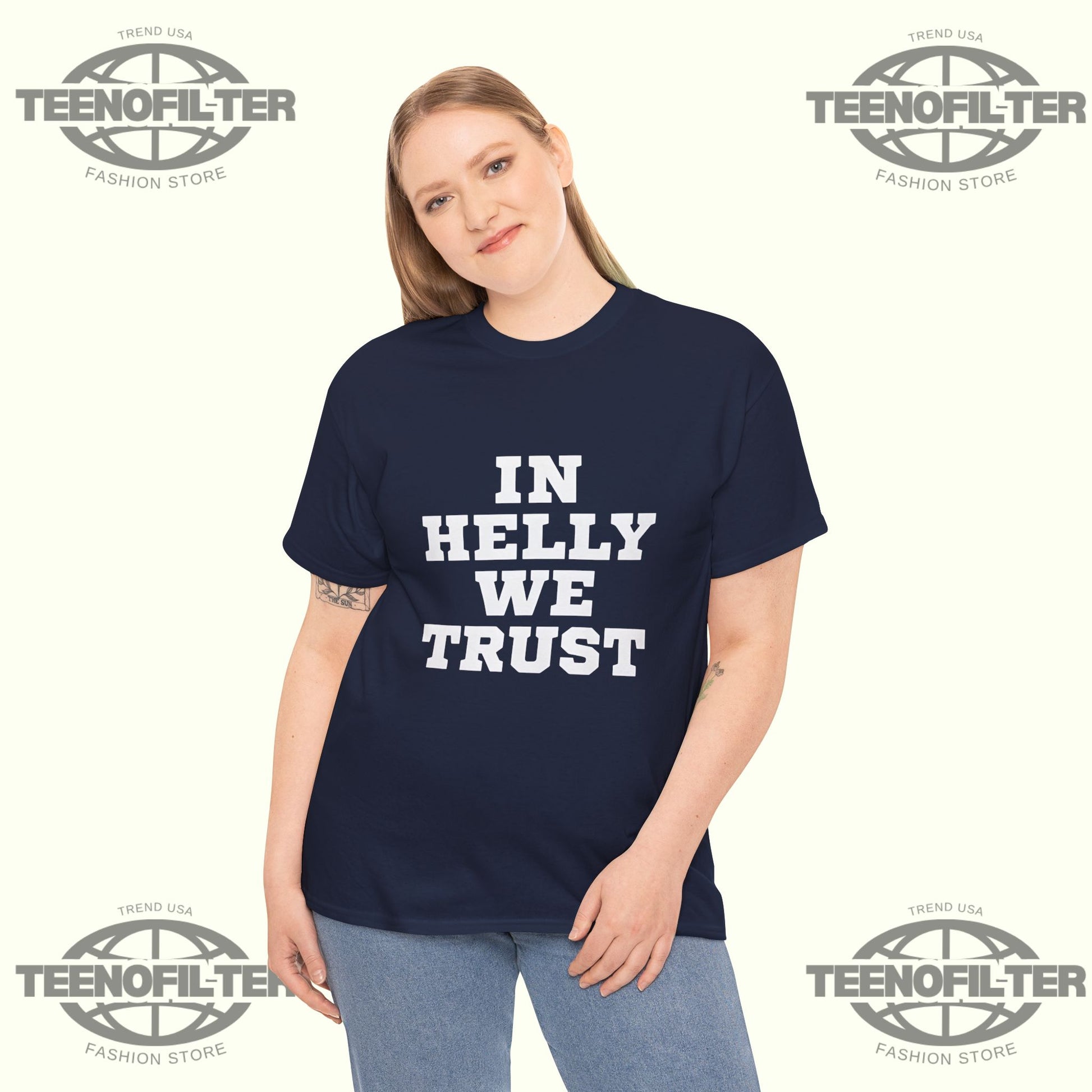 In Helly We Trust T-Shirt – USA Hockey Pride & Goalie Greatness Tribute - Tee No Filter