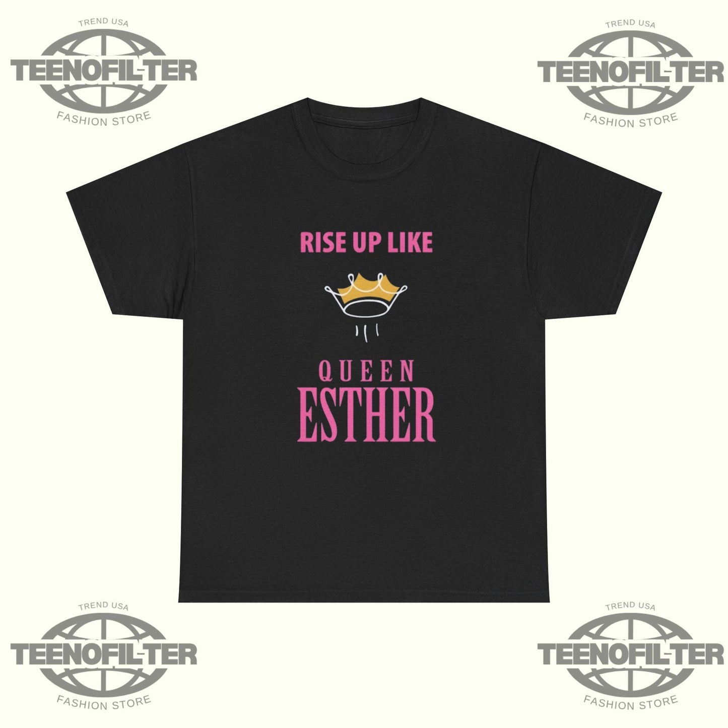 Rise Up Like Queen Esther T-Shirt – Inspirational Christian Faith Tee Printify